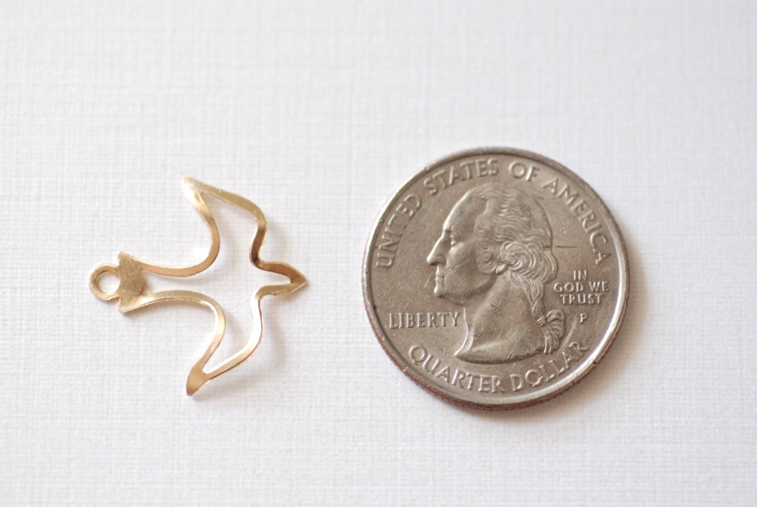 Dove Bird Charm, Wholesale, 14/20 Gold-Filled, 20mm x 20mm, Dove Peace Love Bird, Bulk DIY Wholesale Jewelry Making Charm