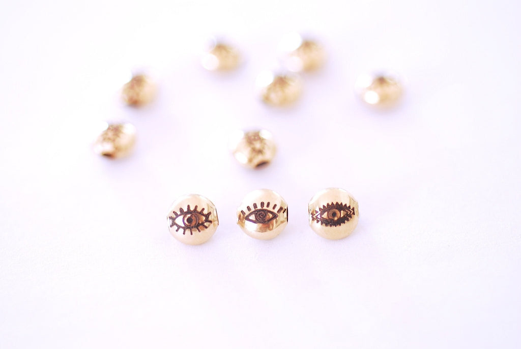 14k Gold Filled Evil Eye Spacer Beads for thread wire chain Gold Eye C –  HarperCrown