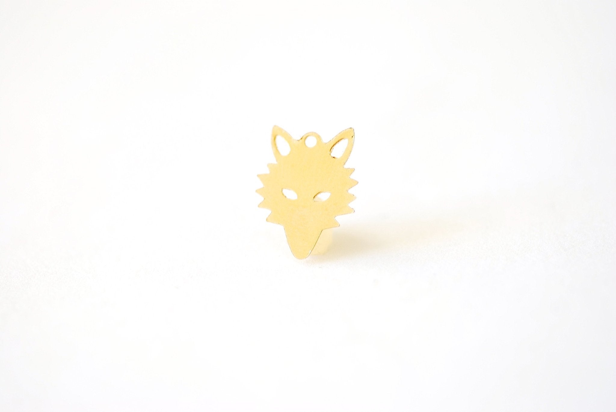 Wolf Charm, 14/20 Gold-Filled, 13mm x 10mm, Fox Face