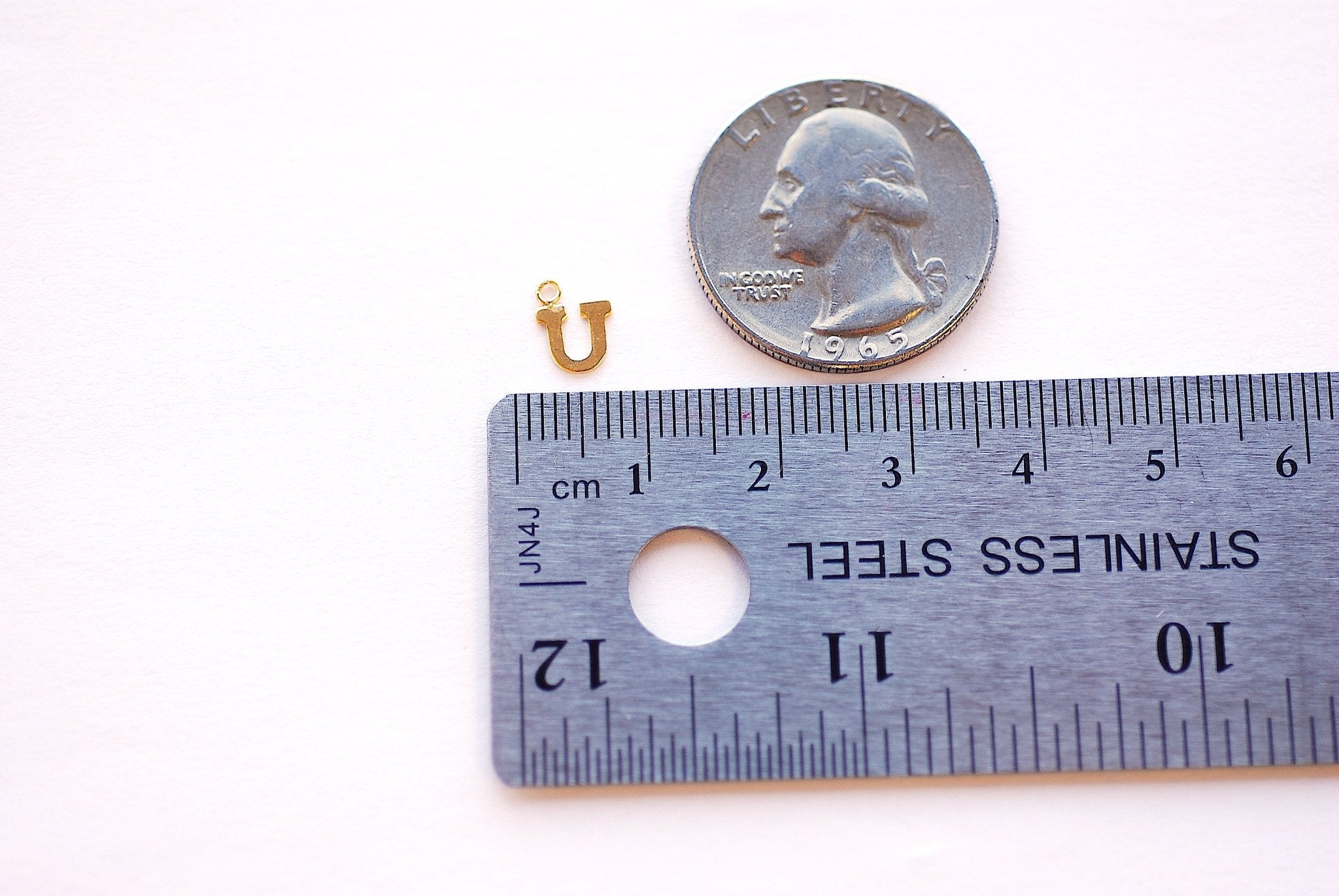 Letter Drop Charm A-Z, Wholesale, 14/20 Gold-Filled, 8mm x 6mm, Alphabet Letter Drop Charm Pendant Personalized Charm