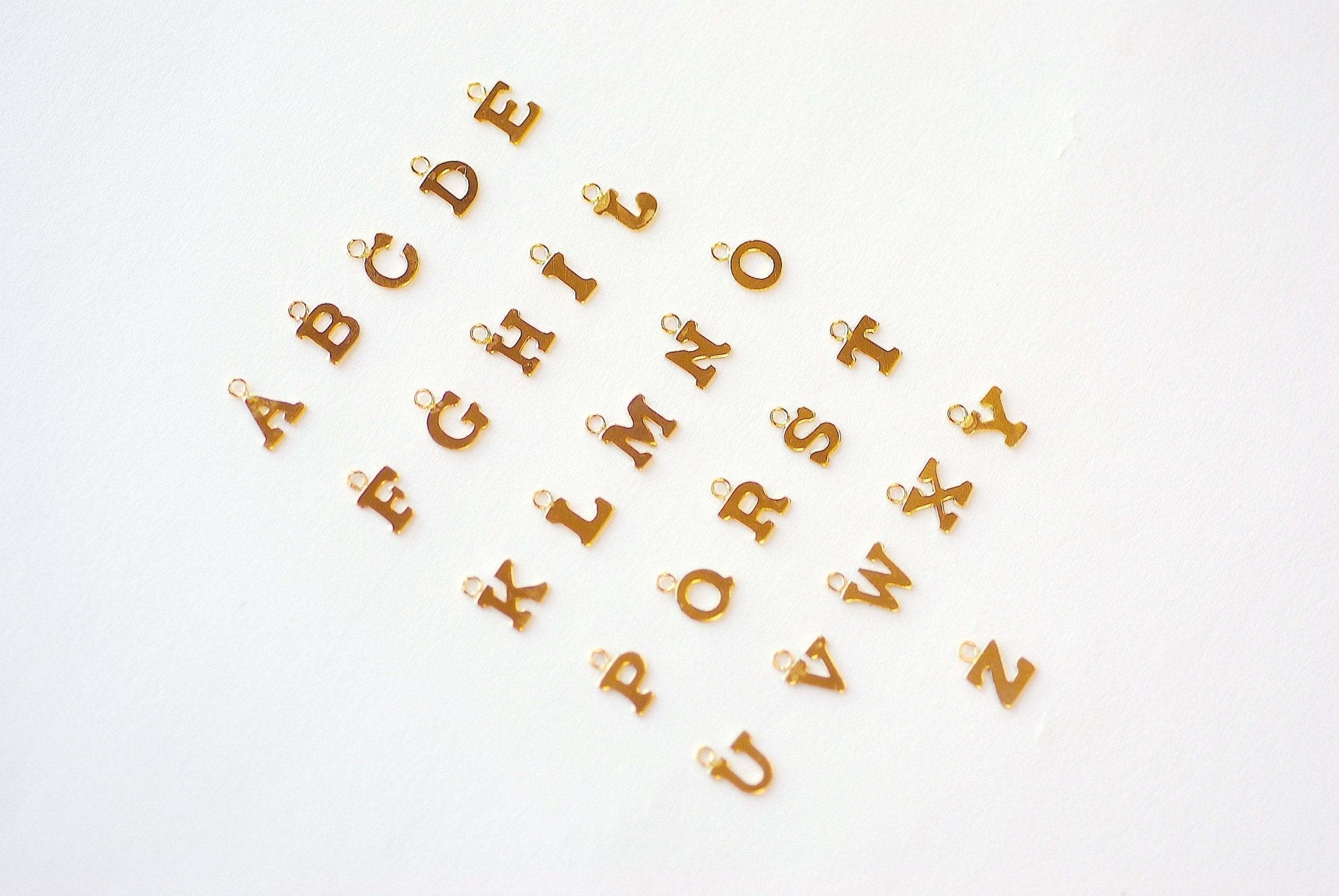 Letter Drop Charm A-Z, Wholesale, 14/20 Gold-Filled, 8mm x 6mm, Alphabet Letter Drop Charm Pendant Personalized Charm