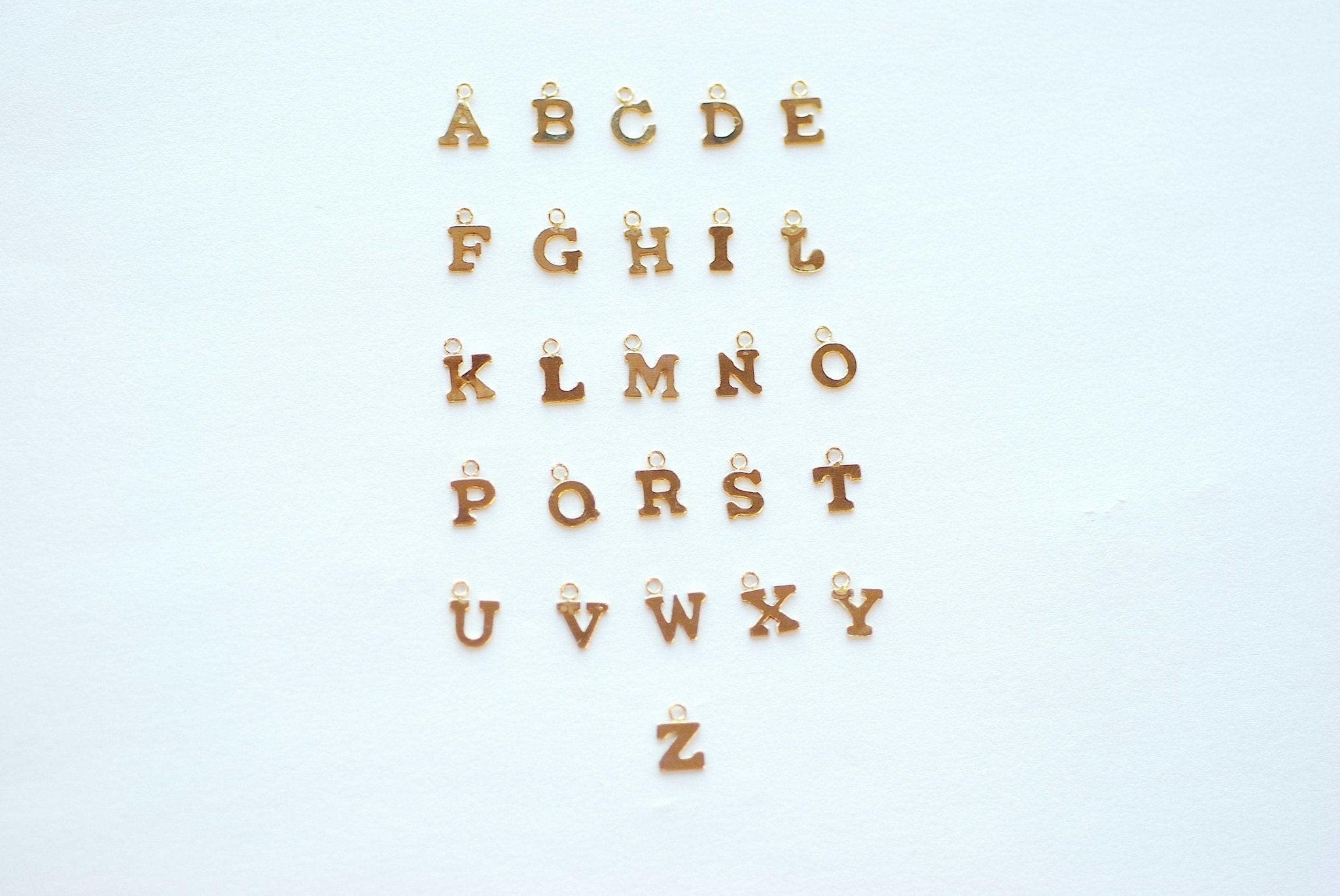 Letter Drop Charm A-Z, Wholesale, 14/20 Gold-Filled, 8mm x 6mm, Alphabet Letter Drop Charm Pendant Personalized Charm