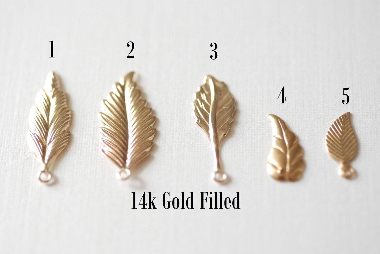 Leaf Charms, Wholesale, 14/20 Gold-Filled, 21mm x 6mm, Drops Dangles Leaves Nature Leaves Petal