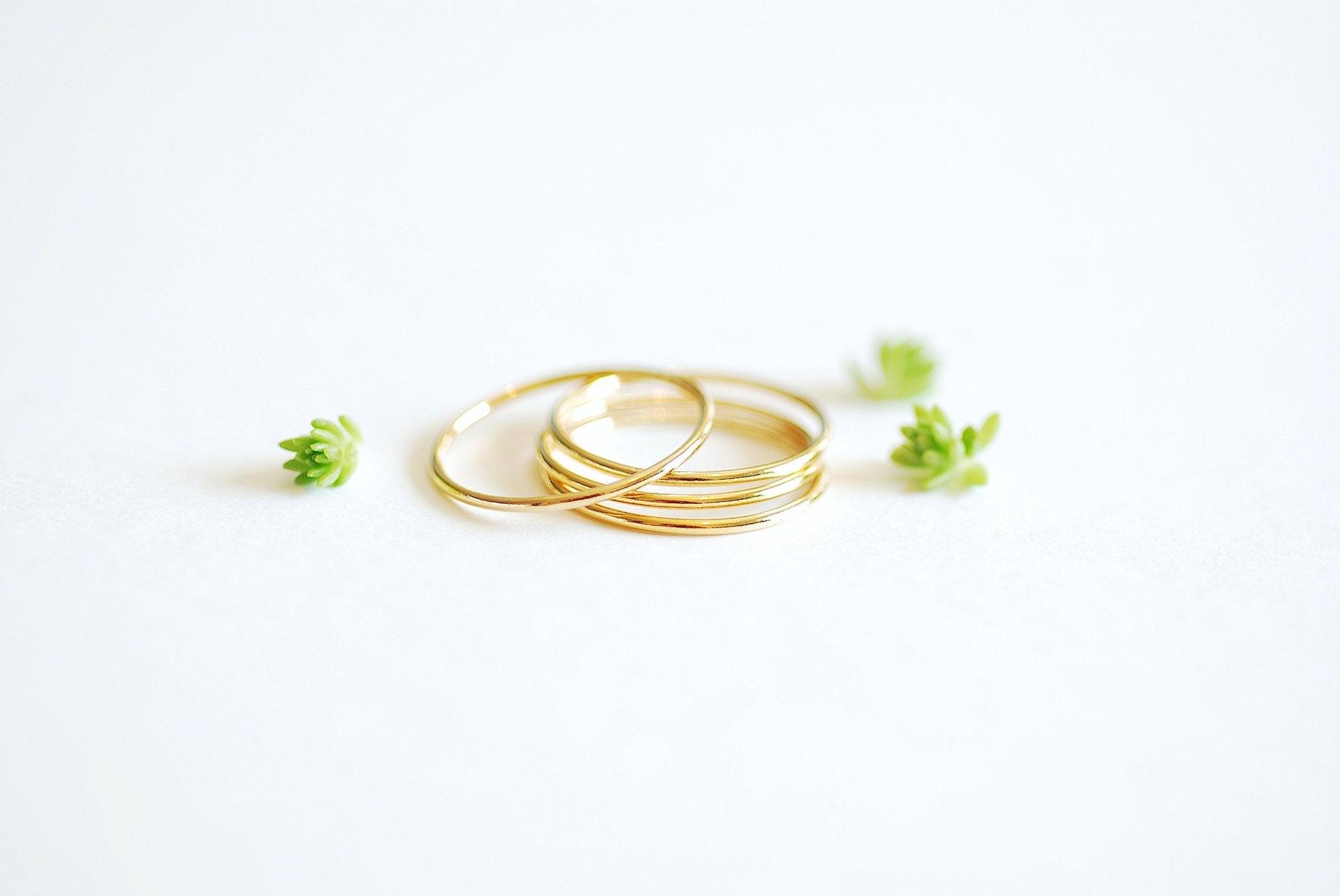 Wholesale Ring Jewelry 14k Gold Filled Minimalist Stacking Ring Everyday 14k yellow gold fill thin knuckle ring midi ring thin ring band delicate dainty ring 1