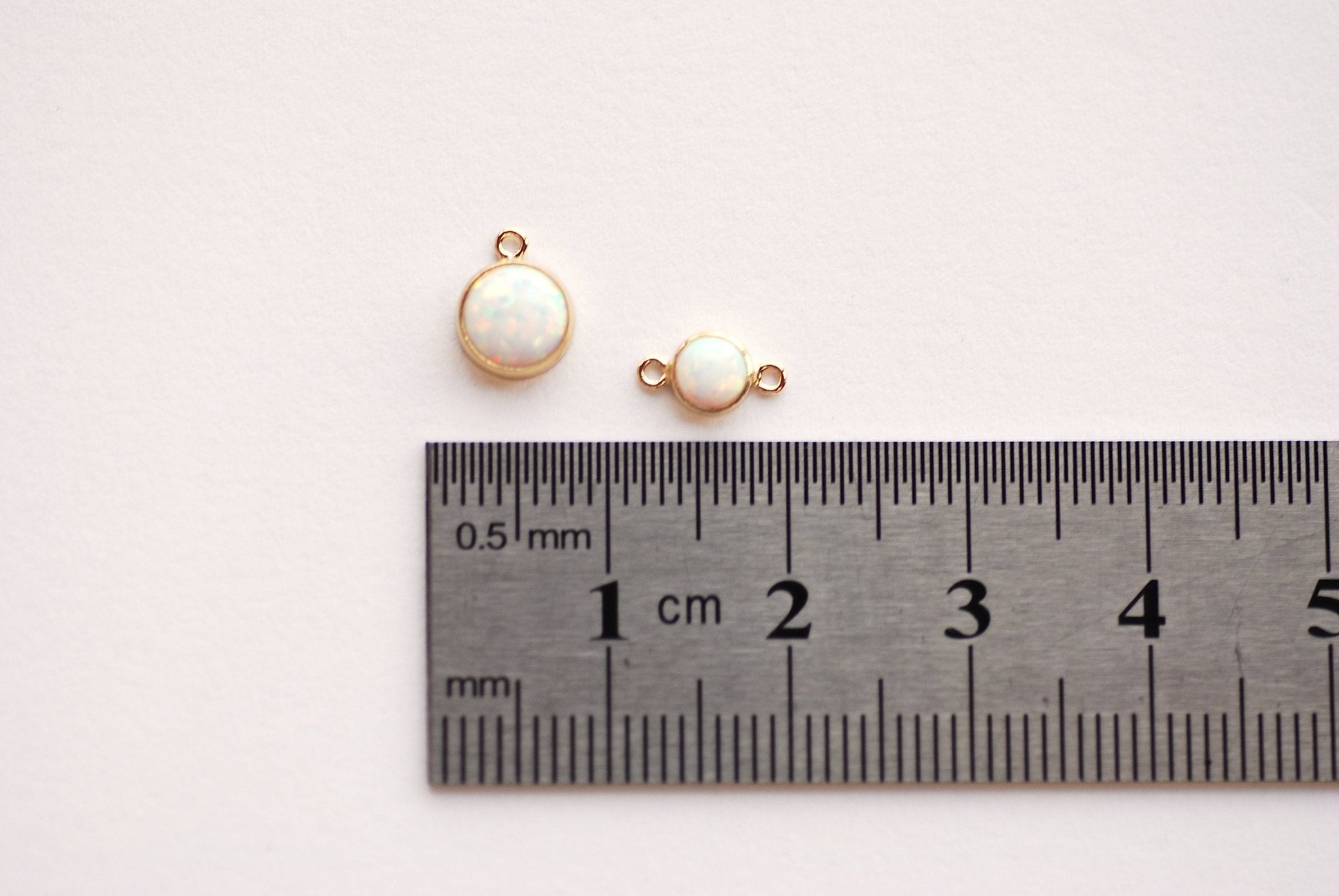 Opal Drop Connector, 14/20 Gold-Filled Synthetic Opal, Link Bezel Wholesale Bulk Findings