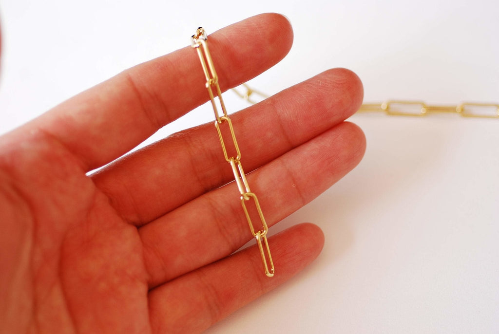 Wholesale Jewelry Supplies 14k Gold Filled PaperClip Chain 4x12