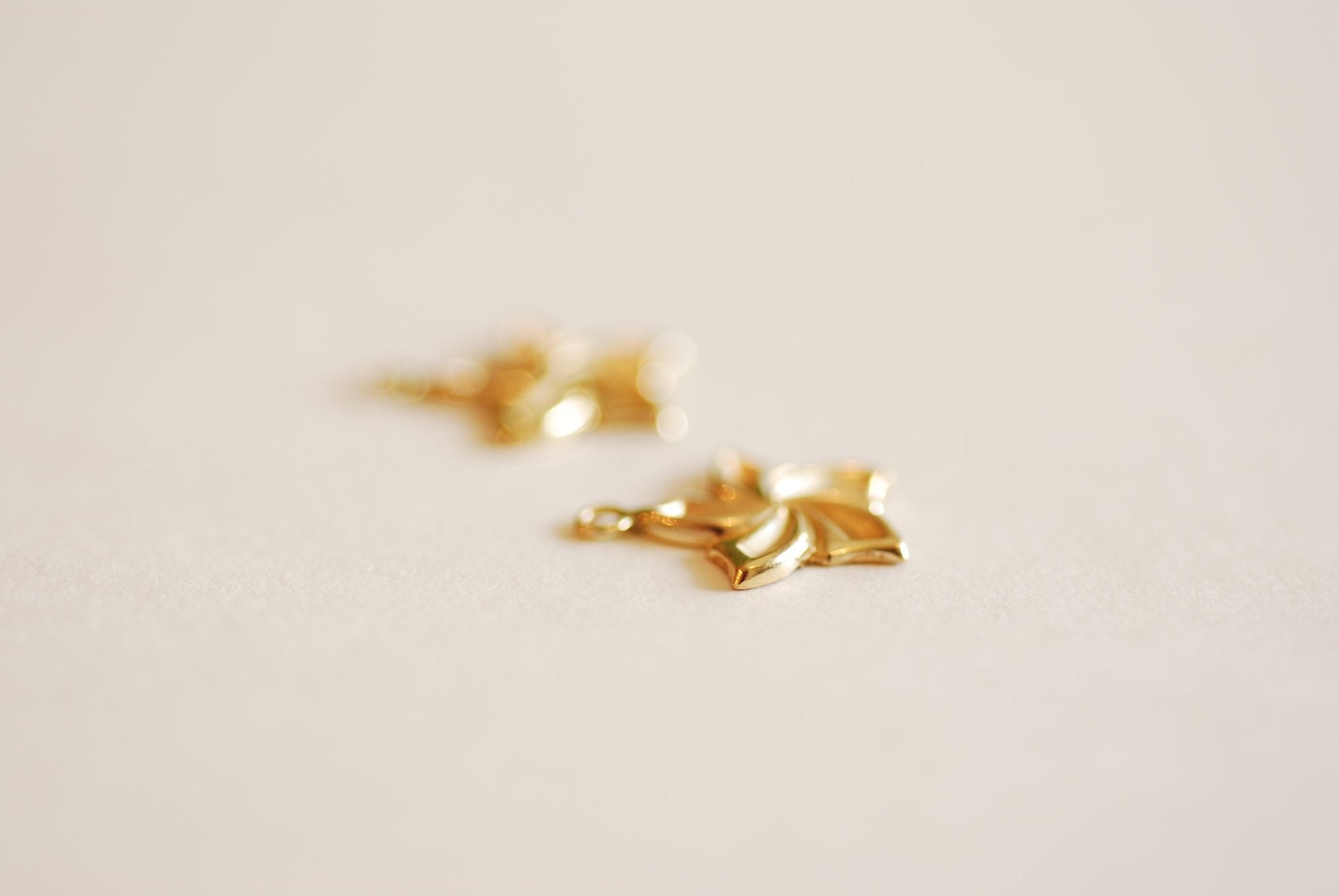 Plumeria Flower Charm, Wholesale, 14/20 Gold-Filled, 13mm, Floral Pinwheel Spring Flower Hawaiian