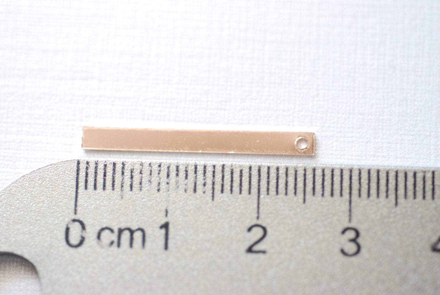 Blank Bar Charm, 14/20 Rose Gold-Filled, 25mm x 2.5mm, Bar Drop Dangle Charm One Hole