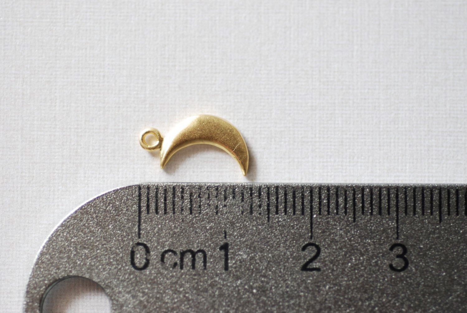 Small Crescent Moon Charm, Wholesale, 18K Matte Gold-Plated 925 Sterling Silver, 10mm x 6mm, Half Moon Celestial