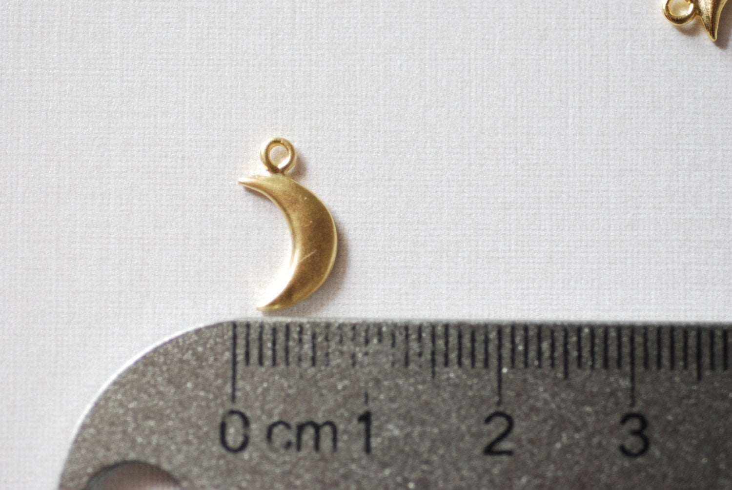 Small Crescent Moon Charm, Wholesale, 18K Matte Gold-Plated 925 Sterling Silver, 10mm x 6mm, Half Moon Celestial