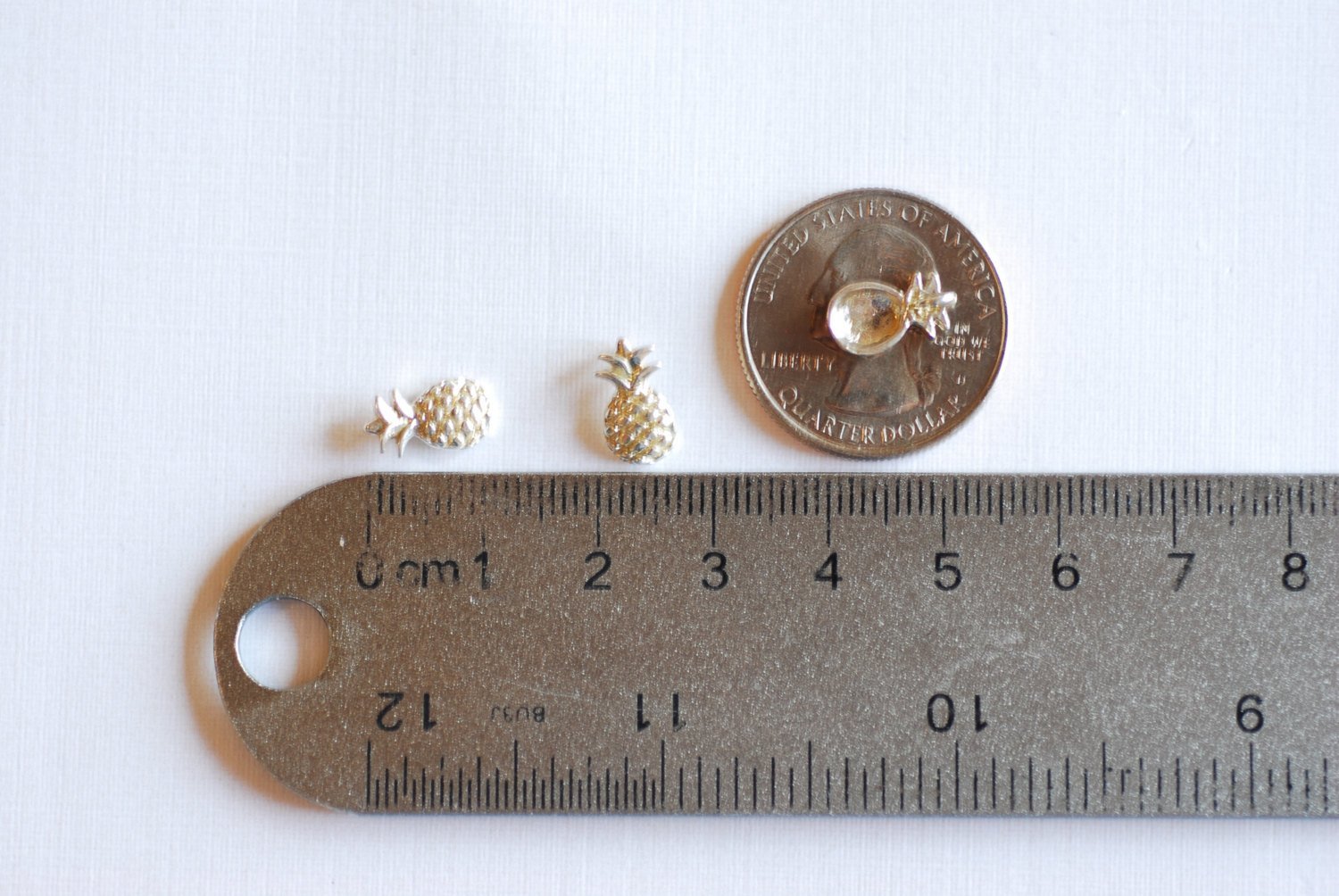 Pineapple Charm, Wholesale, 925 Sterling Silver, 11mm x 7mm, Hawaiian Pine Cone