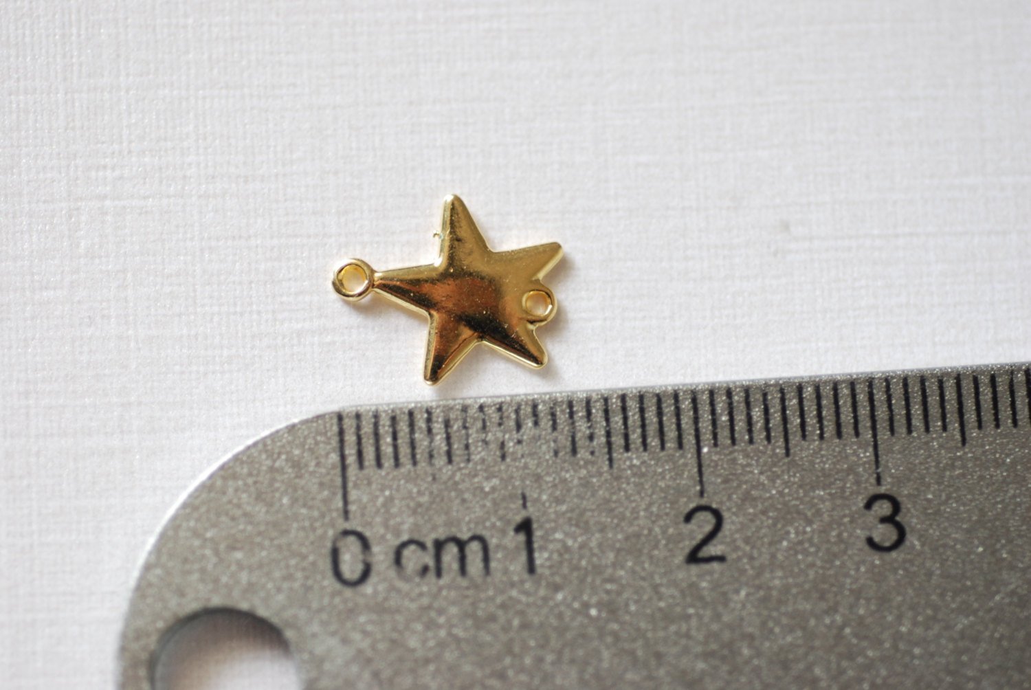 2 pc Shiny Vermeil Gold Star Charm Connector-18k gold plated over sterling silver, Gold Blank Stars Connector, Stamping Stars Link Charm, Tag