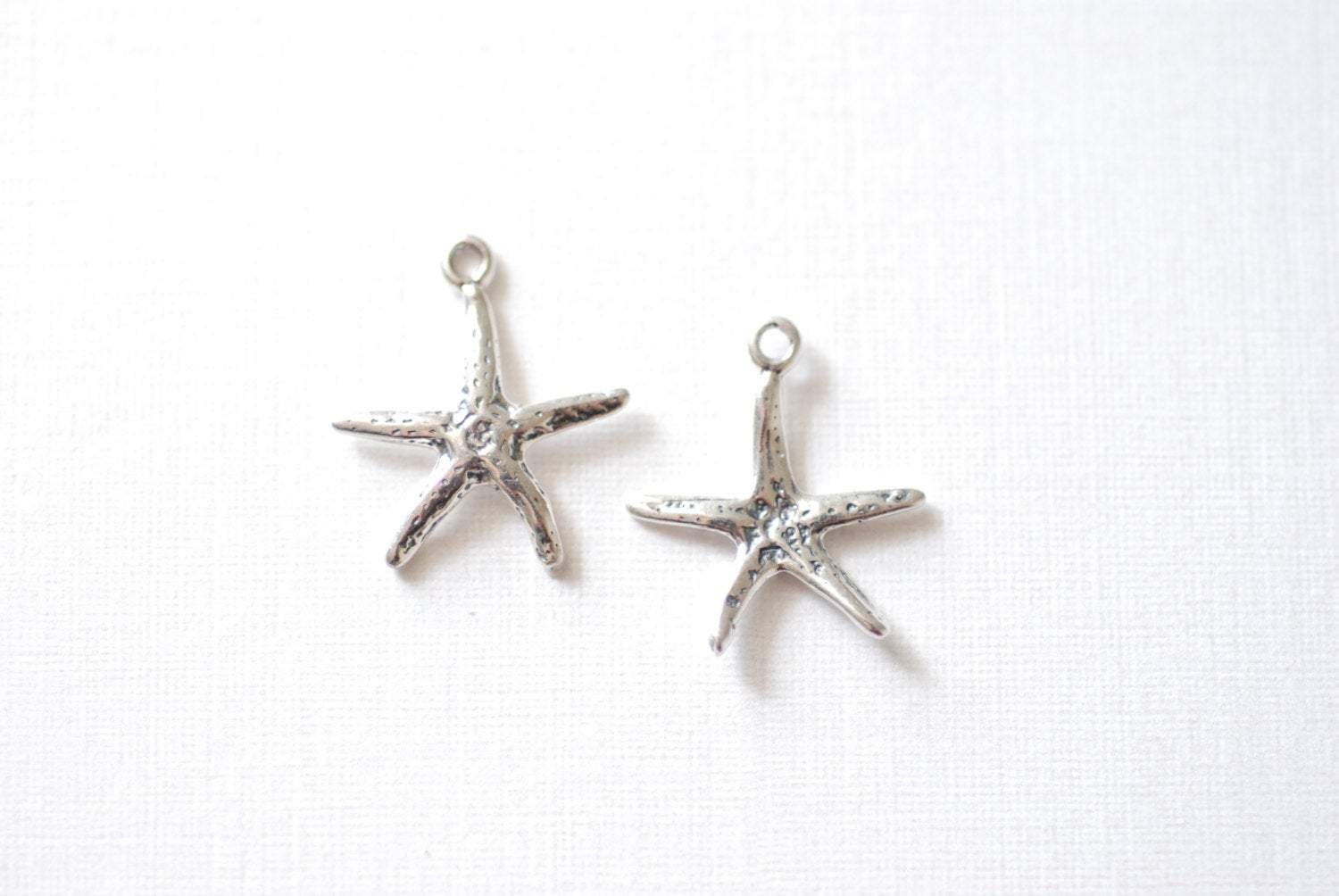 Starfish Charm, Wholesale, 925 Sterling Silver, 19mm x 15mm, Sea Life