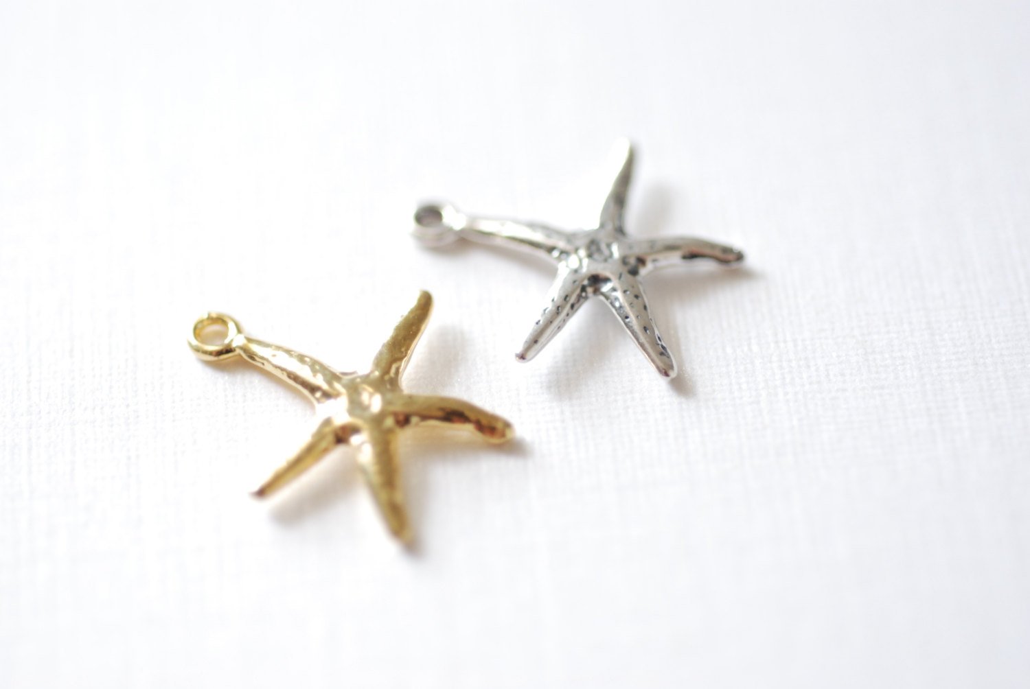 Starfish Charm, Wholesale, 925 Sterling Silver, 19mm x 15mm, Sea Life