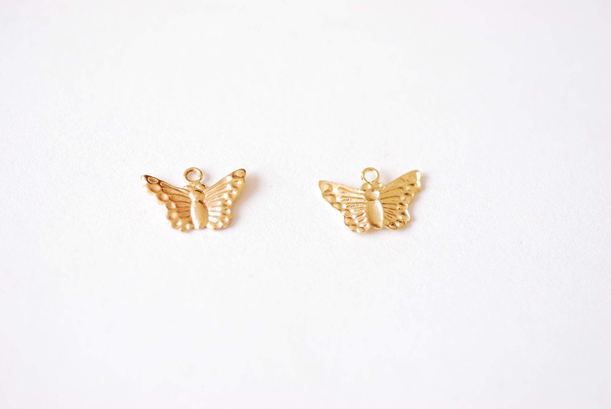 Gold Butterfly Charm, Wholesale, 14/20 Gold-Filled or 925 Sterling Silver, 12mm, Butterfly Insect Jewelry Making Charm