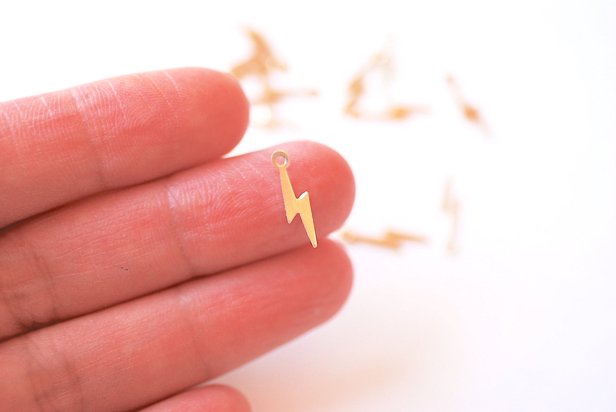 Lightning Bolt Charm, Wholesale, 14/20 Gold-Filled or 925 Sterling Silver, Permanent Jewelry Making Charm