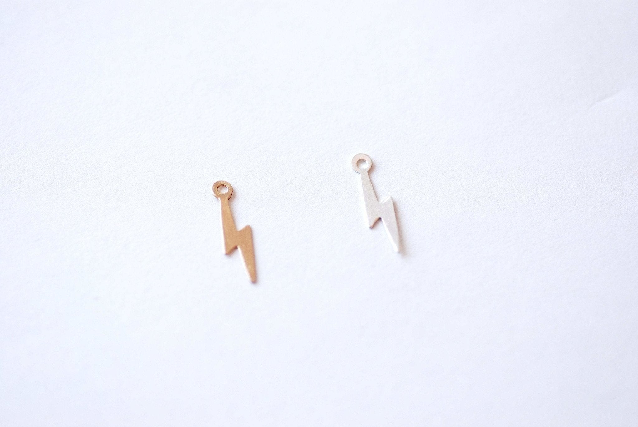 Lightning Bolt Charm, Wholesale, 14/20 Gold-Filled or 925 Sterling Silver, Permanent Jewelry Making Charm