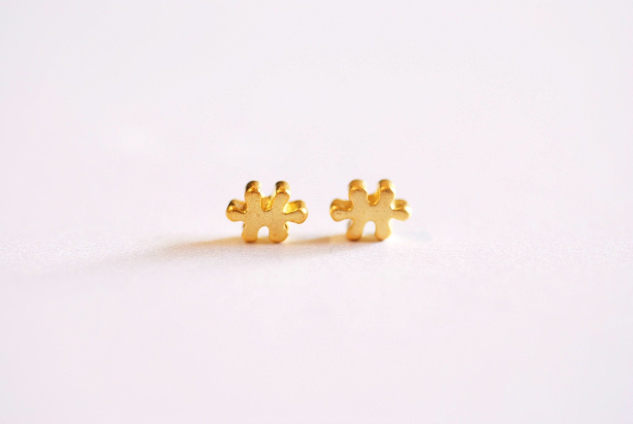 2 pcs Puzzle Beads- Gold, Sterling Silver, Rose gold, Puzzle Bead, Autism Awareness charm, jigsaw bead, puzzle charm, Puzzle Connector, 343 - HarperCrown