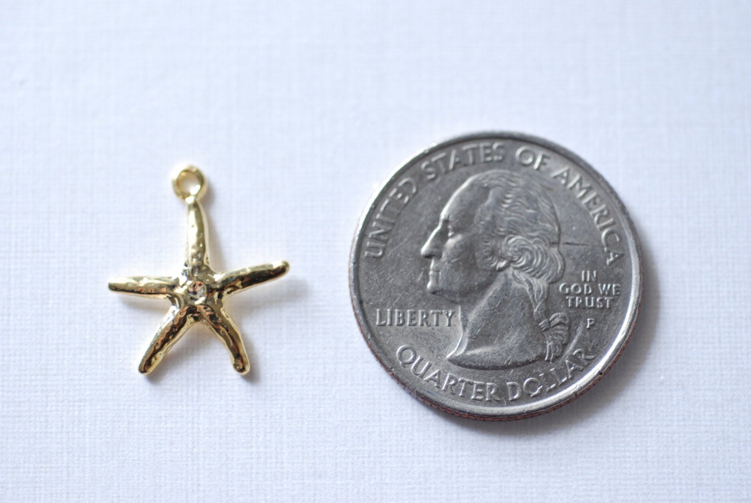 2 pcs Vermeil gold Starfish- 18k gold plated over sterling Silver Starfish Charm or Pendant, Gold Plated Sterling Silver Starfish Charms, 71 - HarperCrown
