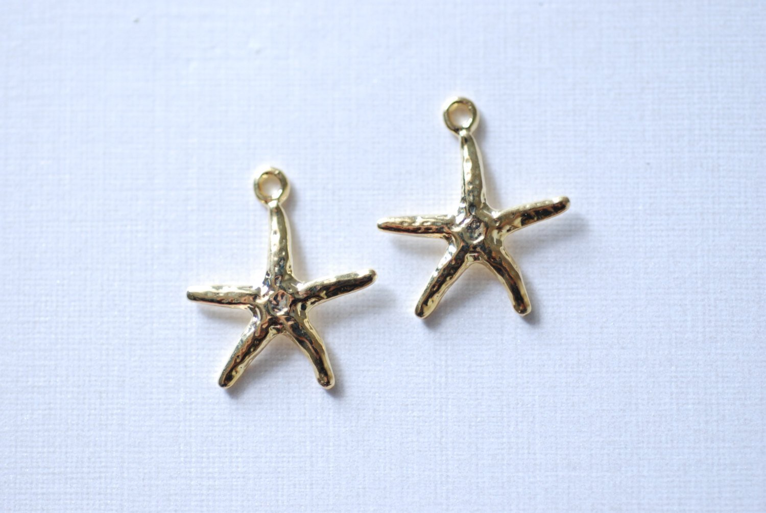 2 pcs Vermeil gold Starfish- 18k gold plated over sterling Silver Starfish Charm or Pendant, Gold Plated Sterling Silver Starfish Charms, 71 - HarperCrown