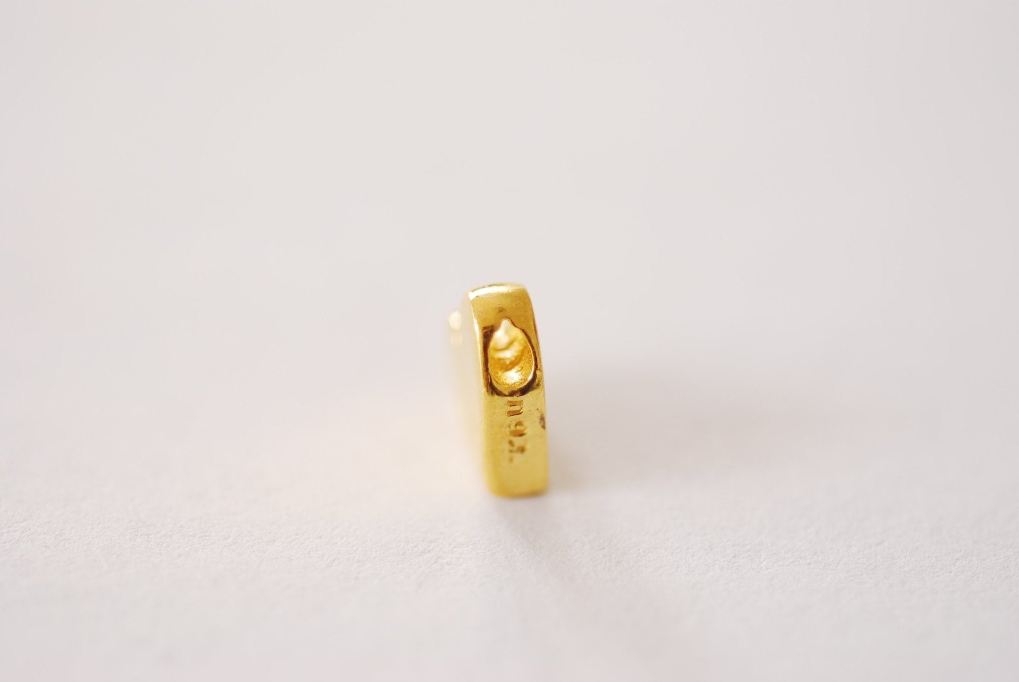 2 pieces Vermeil Gold or Sterling Silver Heart Beads - Gold Flat Heart Beads Gold Spacer Heart Beads Stamping Tag Love Necklace Bracelet 327 - HarperCrown