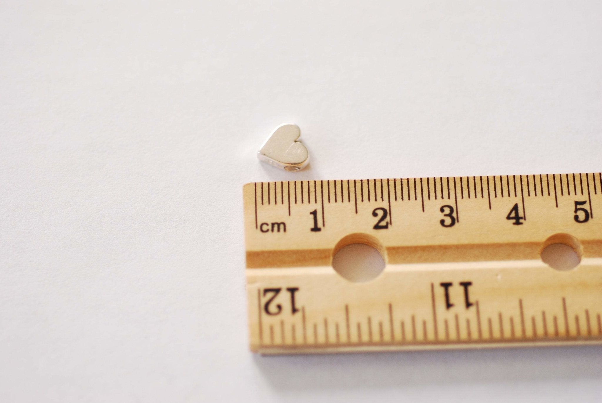 2 pieces Vermeil Gold or Sterling Silver Heart Beads - Gold Flat Heart Beads Gold Spacer Heart Beads Stamping Tag Love Necklace Bracelet 327 - HarperCrown