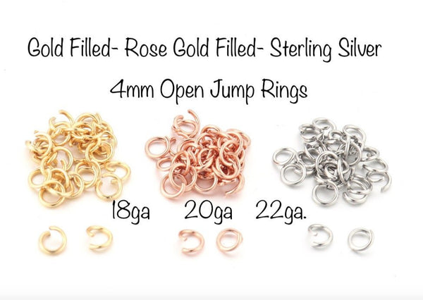 25 PIECES 14k Gold Filled OPEN Click and Lock Jump Rings 4mm 22gauge 20gauge 18gauge Open Jump Rings O Ring Jewelry Findings Links - HarperCrown