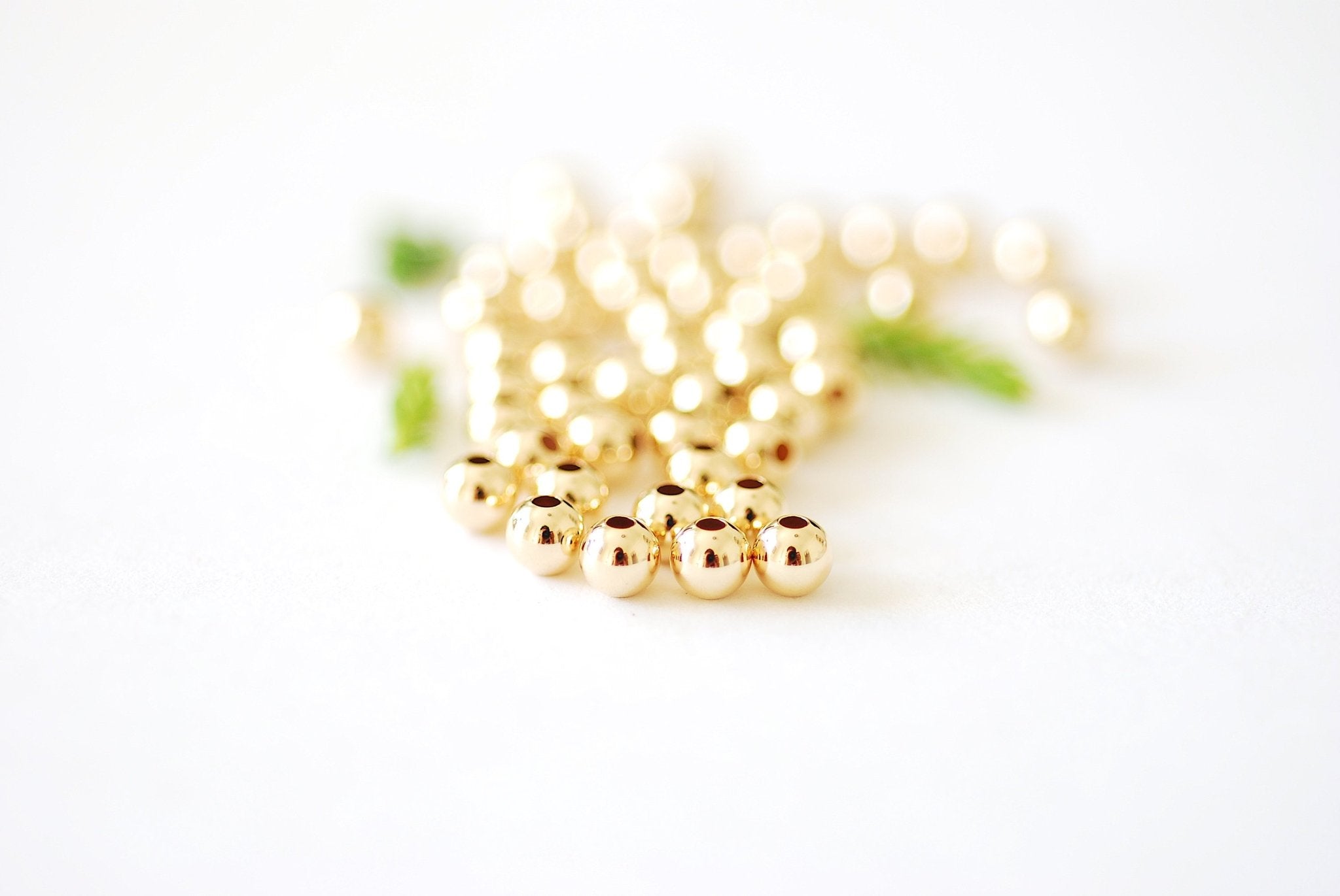 2mm Bead Gold-Filled 1.5mm Hole, (10 Pack) Wholesale Jewelry Making Beads - HarperCrown