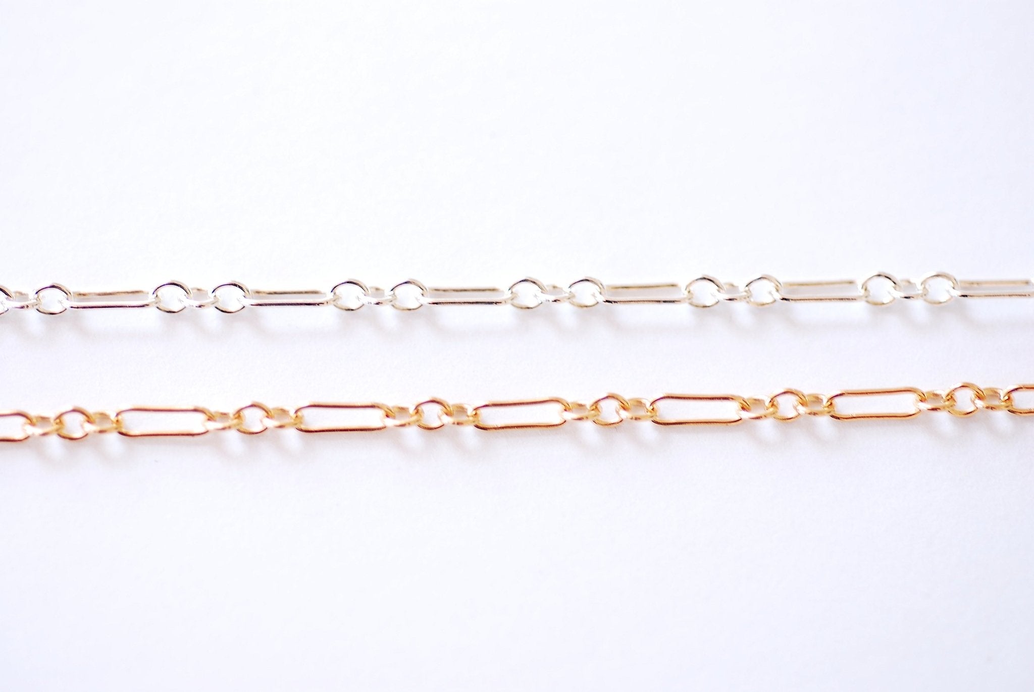 2mm Width Long and Short Gold Filled or Sterling Silver Chain l Wholesale Chain Findings Long and Short Chain l Permanent Jewelry - HarperCrown