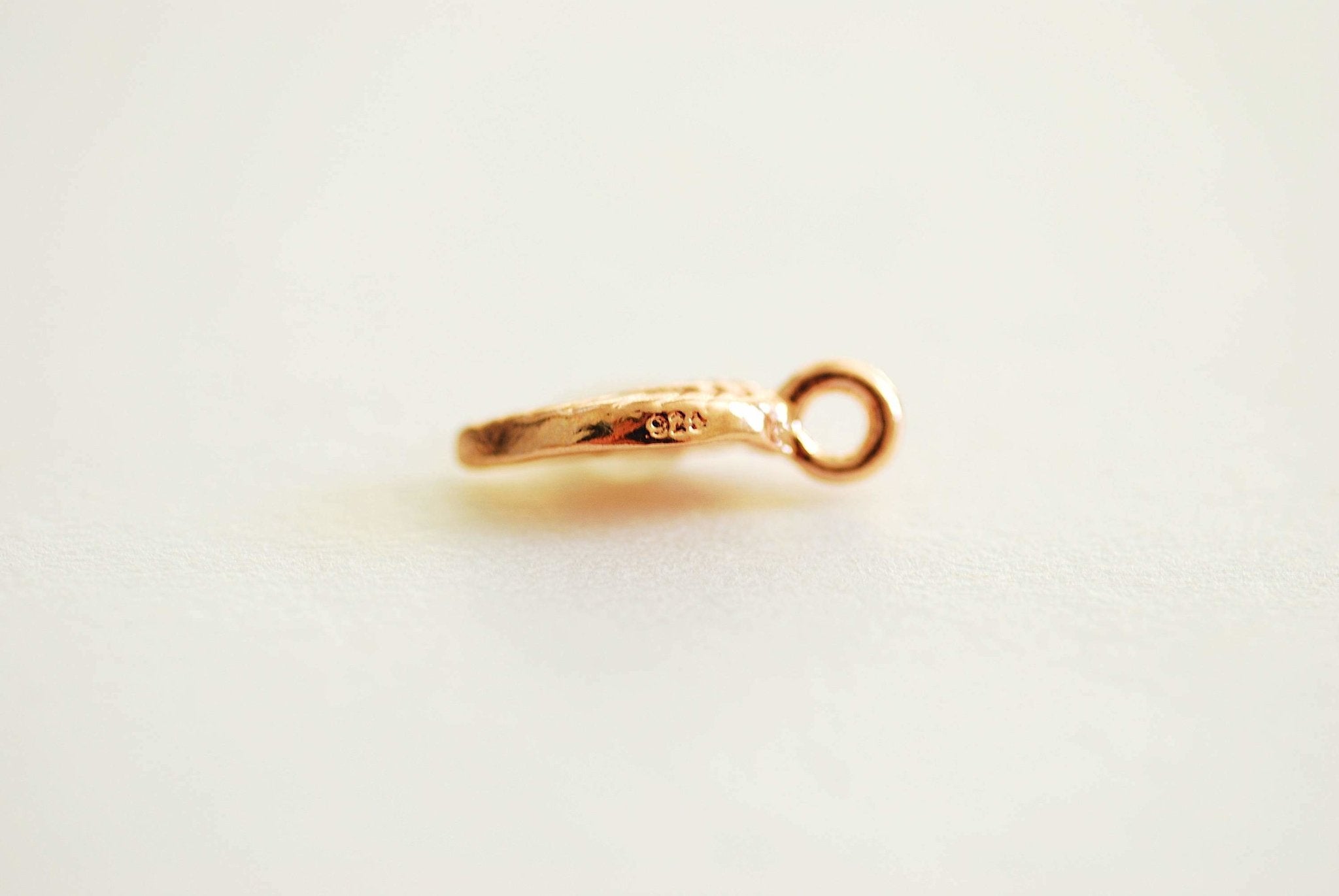 Angel Wing Charm, Wholesale, 18K Gold-Plated 925 Sterling Silver, 16mm x 5mm, Tiny Feather Bird Wing