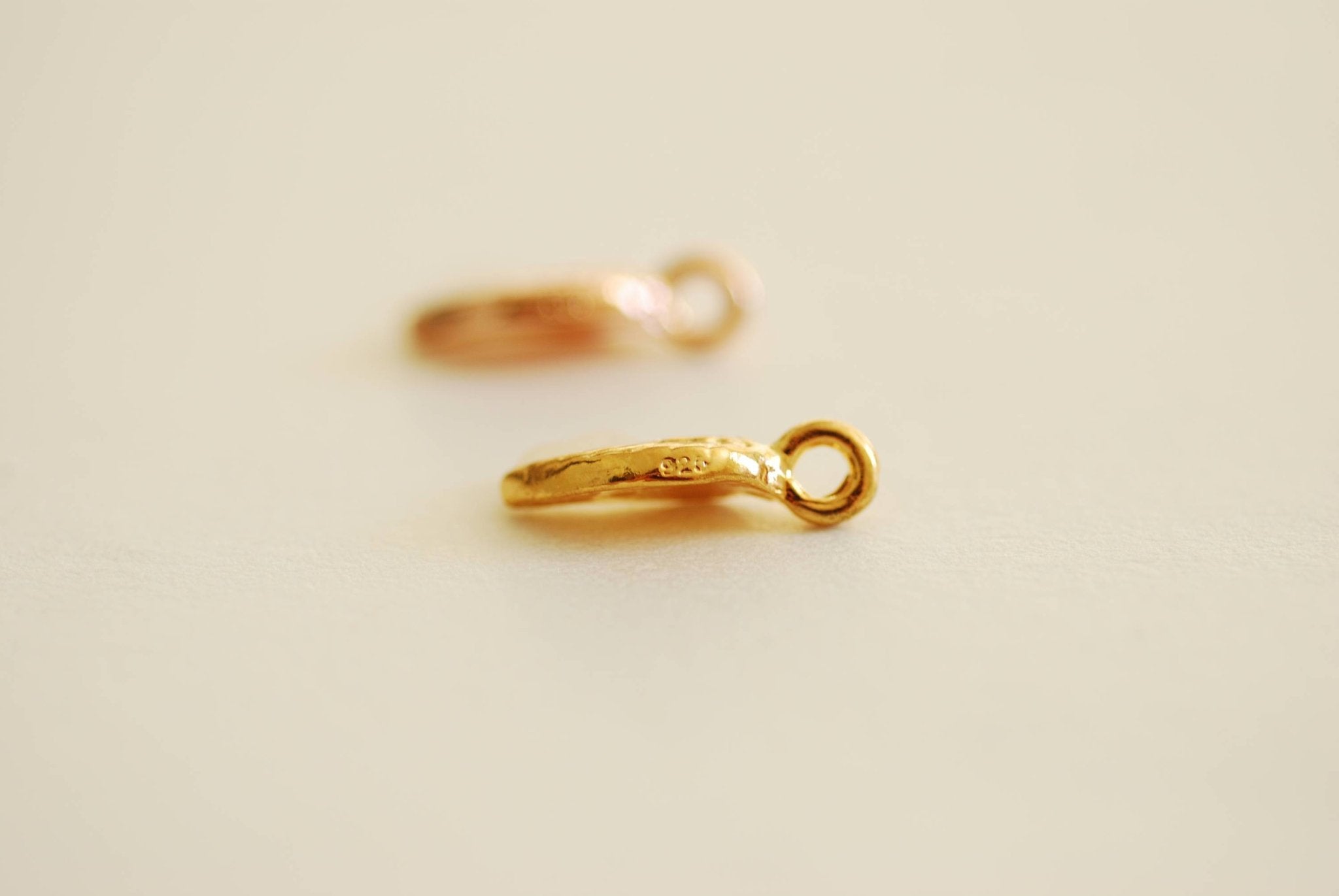 Angel Wing Charm, Wholesale, 18K Gold-Plated 925 Sterling Silver, 16mm x 5mm, Tiny Feather Bird Wing