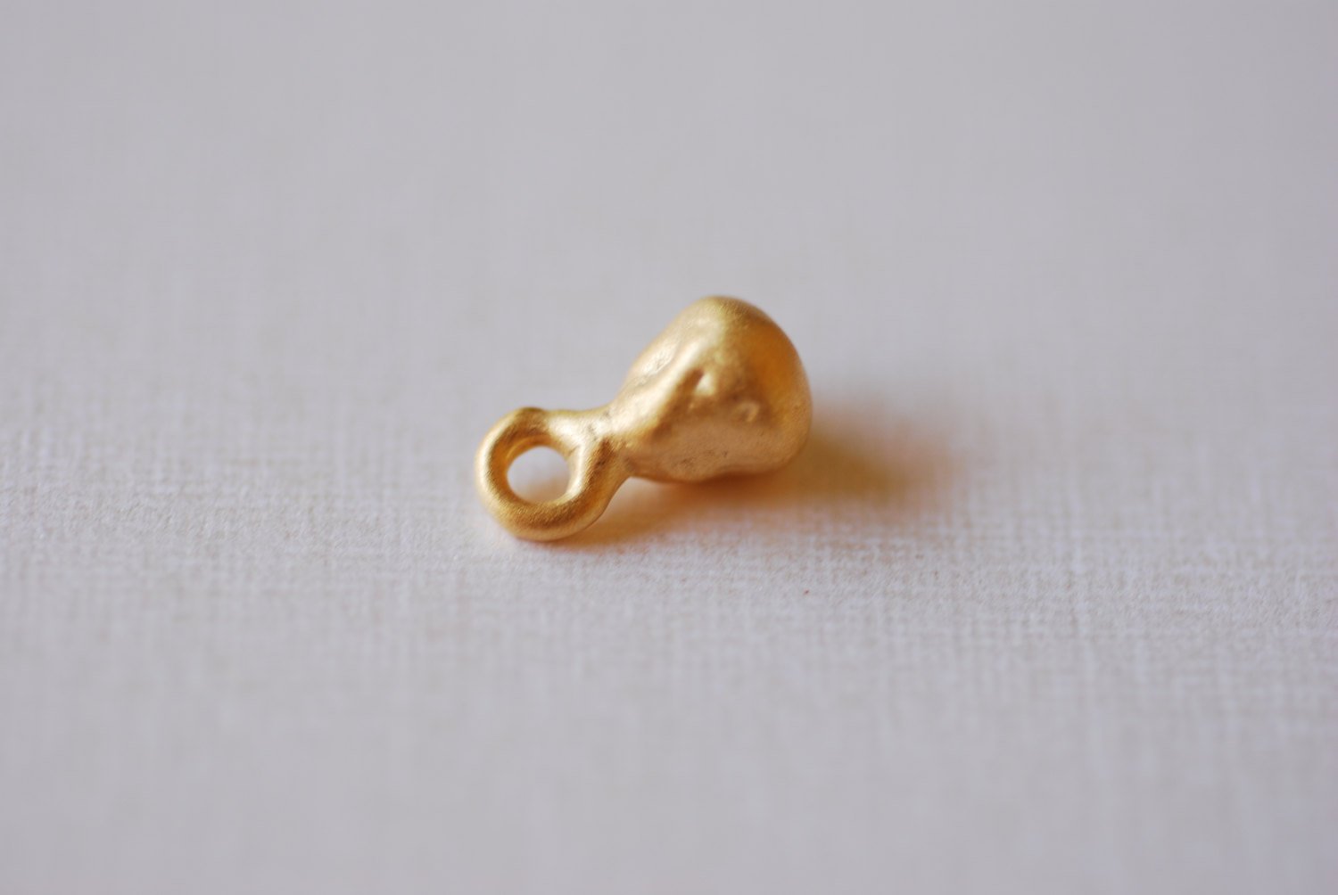 Teardrop Charm, Wholesale, 18K Matte Yellow Gold-Plated 925 Sterling Silver, 8mm x 5mm
