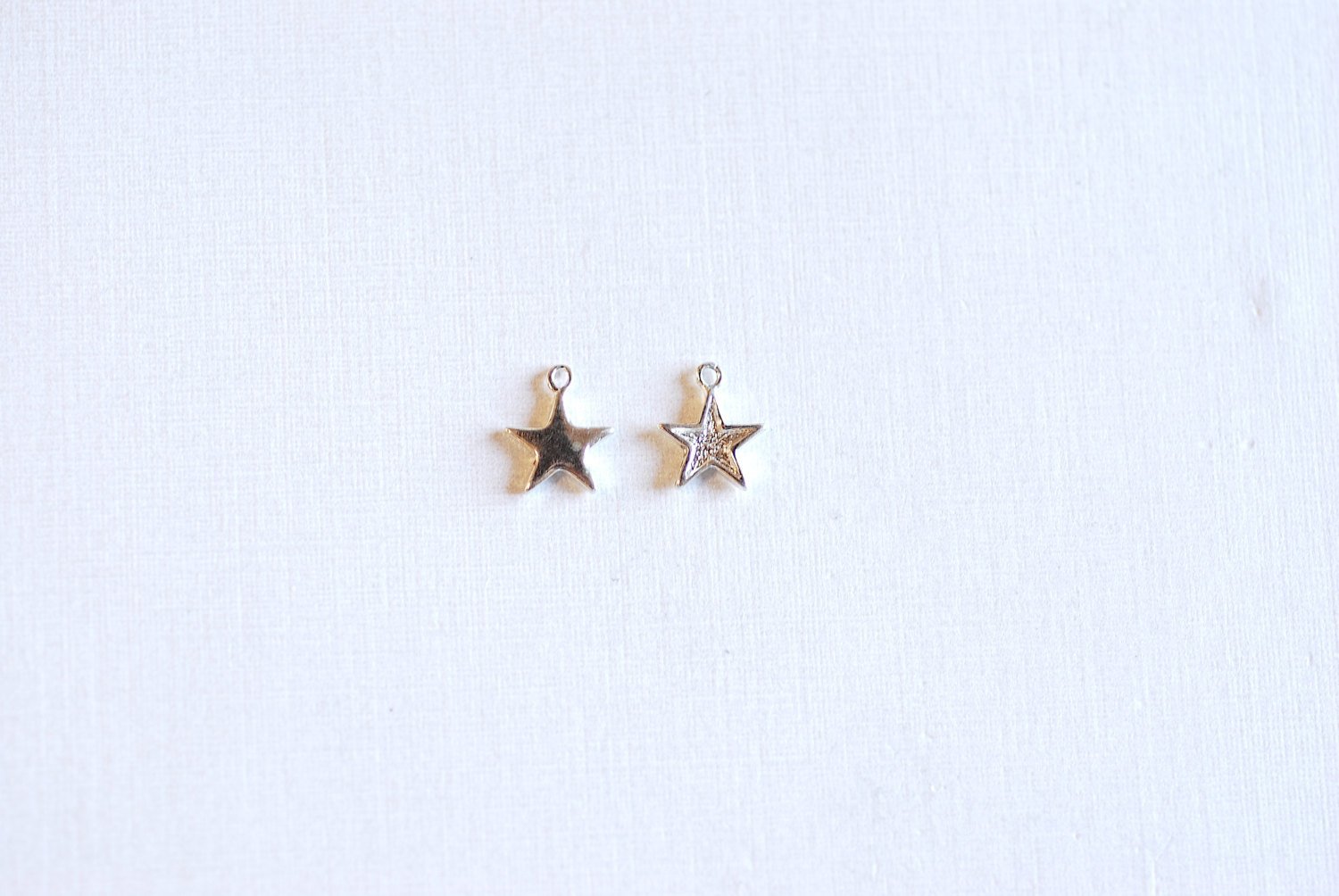 Shiny Gold Vermeil Star Blank Charm- 22k gold plated Sterling Silver Star Charm, Small Gold Star Blanks, Pentagon Charm, Beads