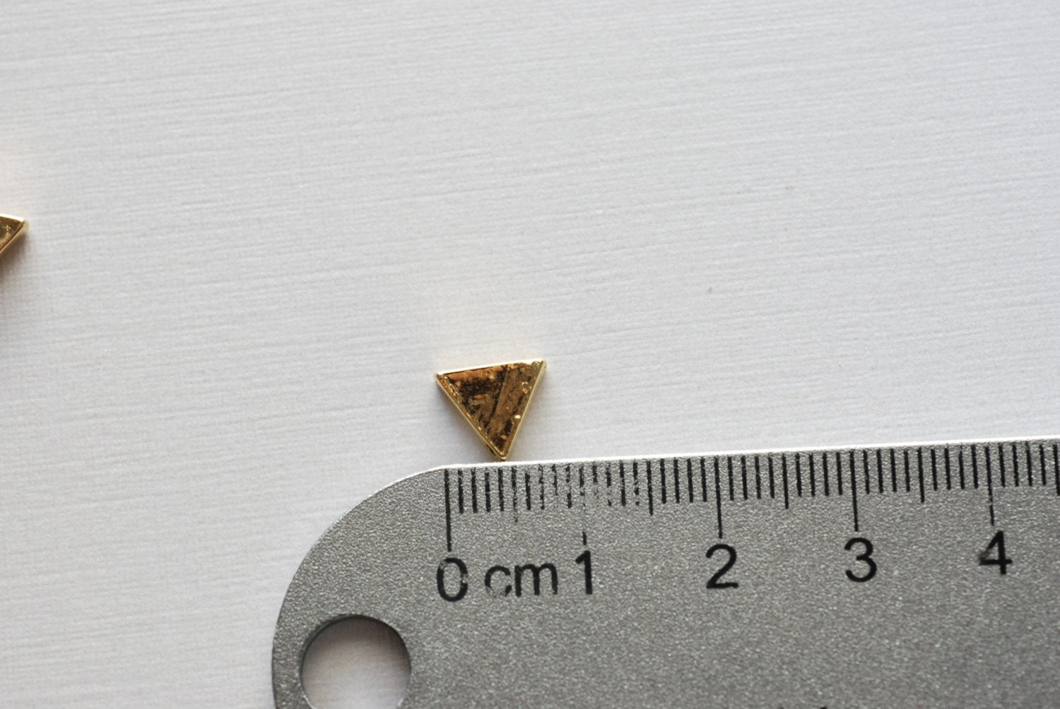 2pcs Shiny Vermeil Gold Triangle Connector- 18k gold plated over Sterling Silver, holes drilled side to side, Vermeil Gold Triangle Beads - HarperCrown