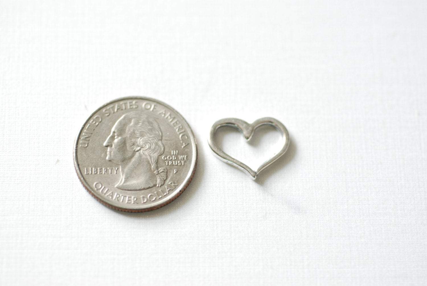 2pcs Sterling Silver Open Heart Connector Charm- 925 Silver Heart Charm Pendant, Silver Heart Charm, Sterling Silver Heart Spacer Link, 84 - HarperCrown