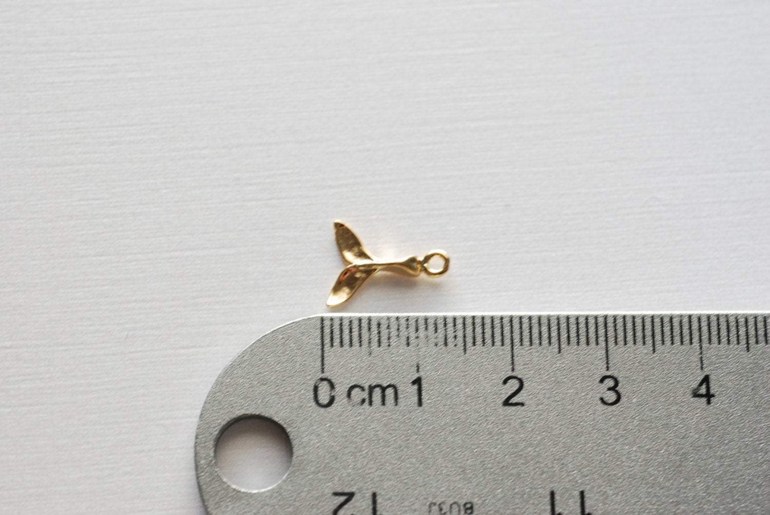 2pcs Vermeil Dolphin Fin Tail Charm - 18k gold plated over sterling silver, gold Dolphin dorsal tail, whale tail, Beach Charms Wholesale,180 - HarperCrown