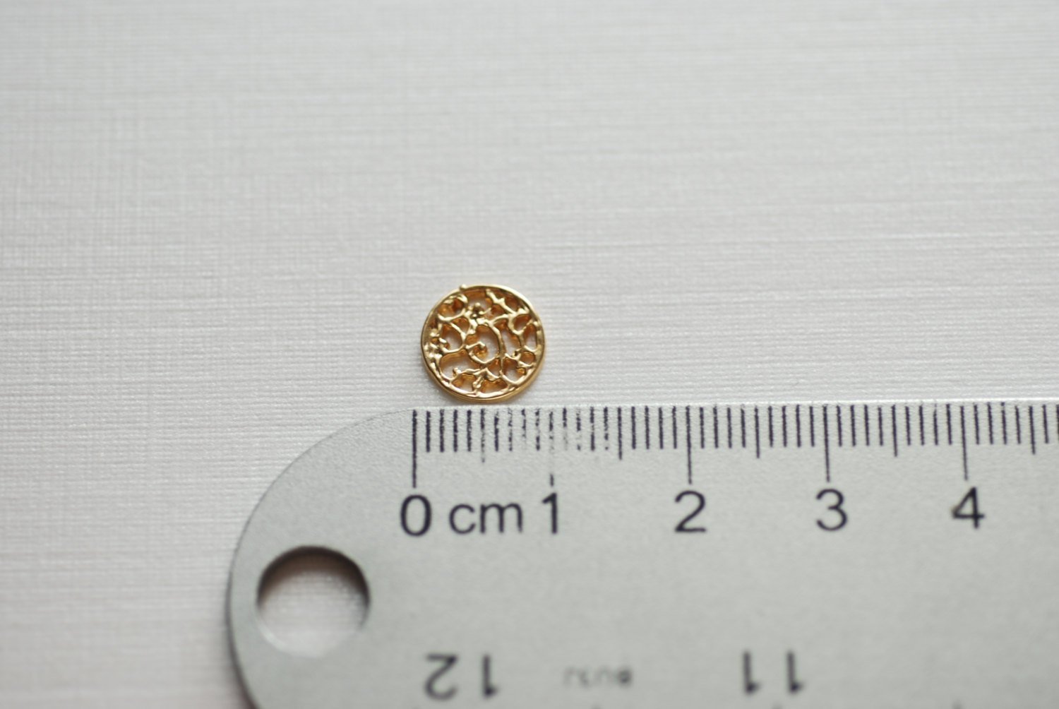 2pcs Vermeil Gold Filigree Disc-18k gold plated sterling silver, gold round disc, filigree design, vermeil gold plated charms wholesale, 164 - HarperCrown