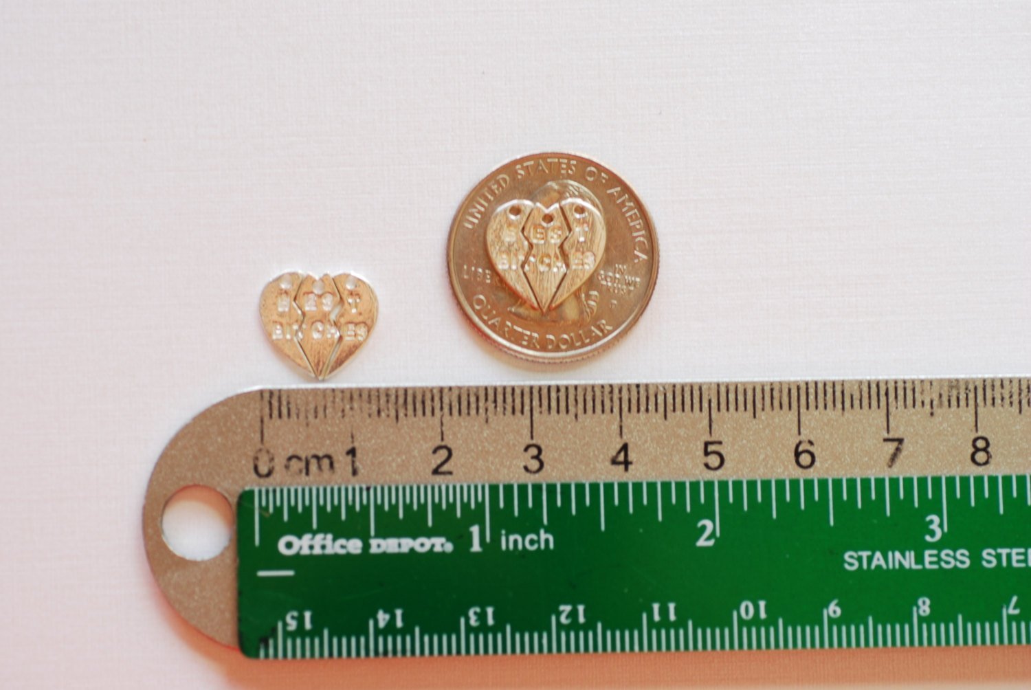 3pc Set Sterling Silver Best Bitches Charm Pendant- 925 Silver Best Friends Charm, Best Bitch Jewelry, Broken Heart Puzzle Charm, 259 - HarperCrown