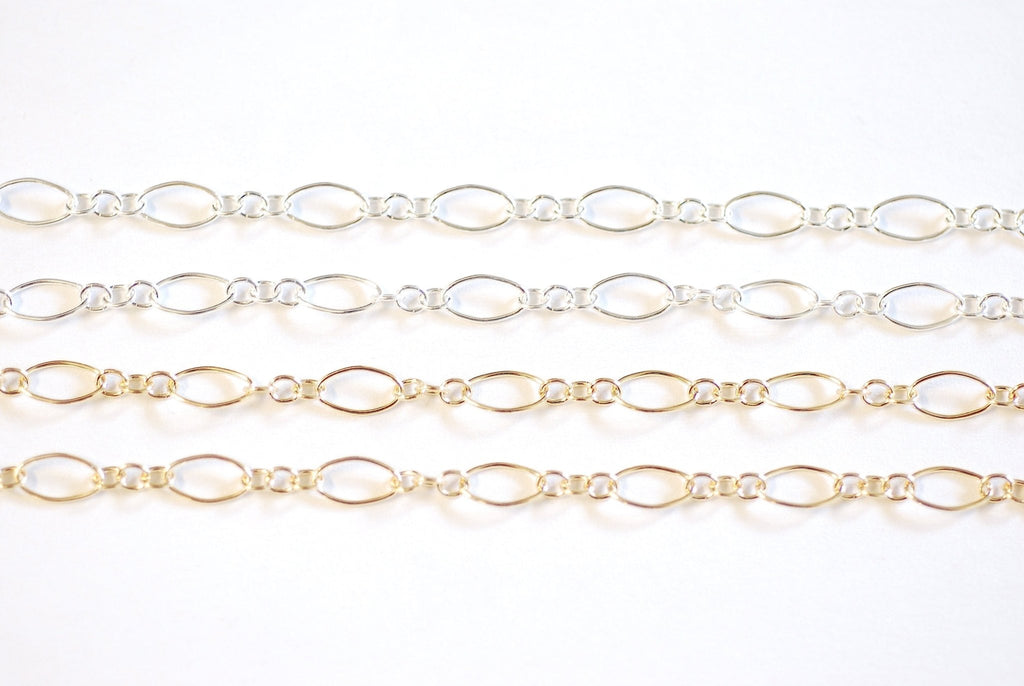 One to One Round + Elongated Cable 14k Gold Filled Chain Necklace