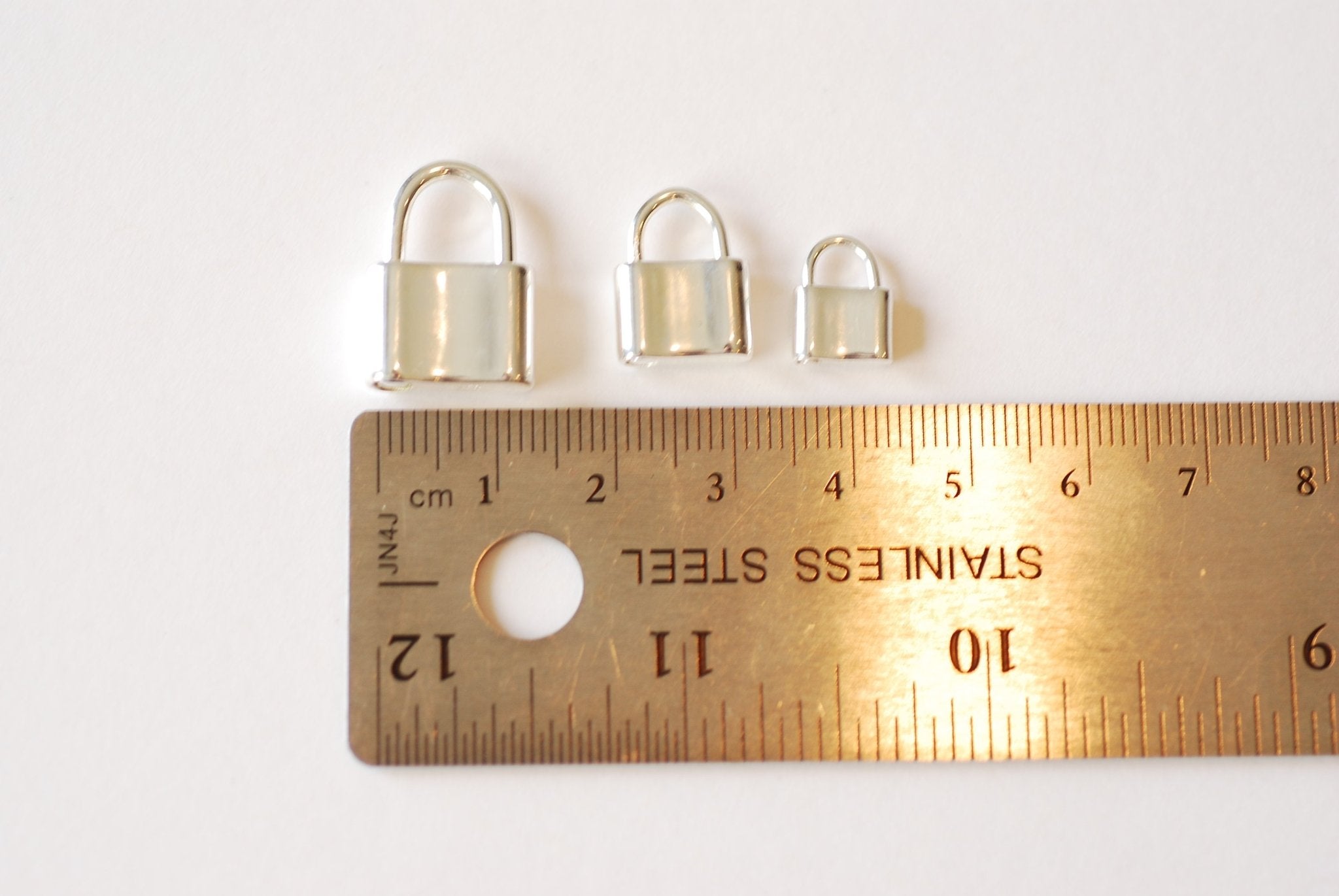 925 Sterling Silver Padlock Pendant, Lock Charm, padlock necklace, Gold Lock Charm, Locket, Wholesale Beads, VermeilSupplies, E147 - HarperCrown