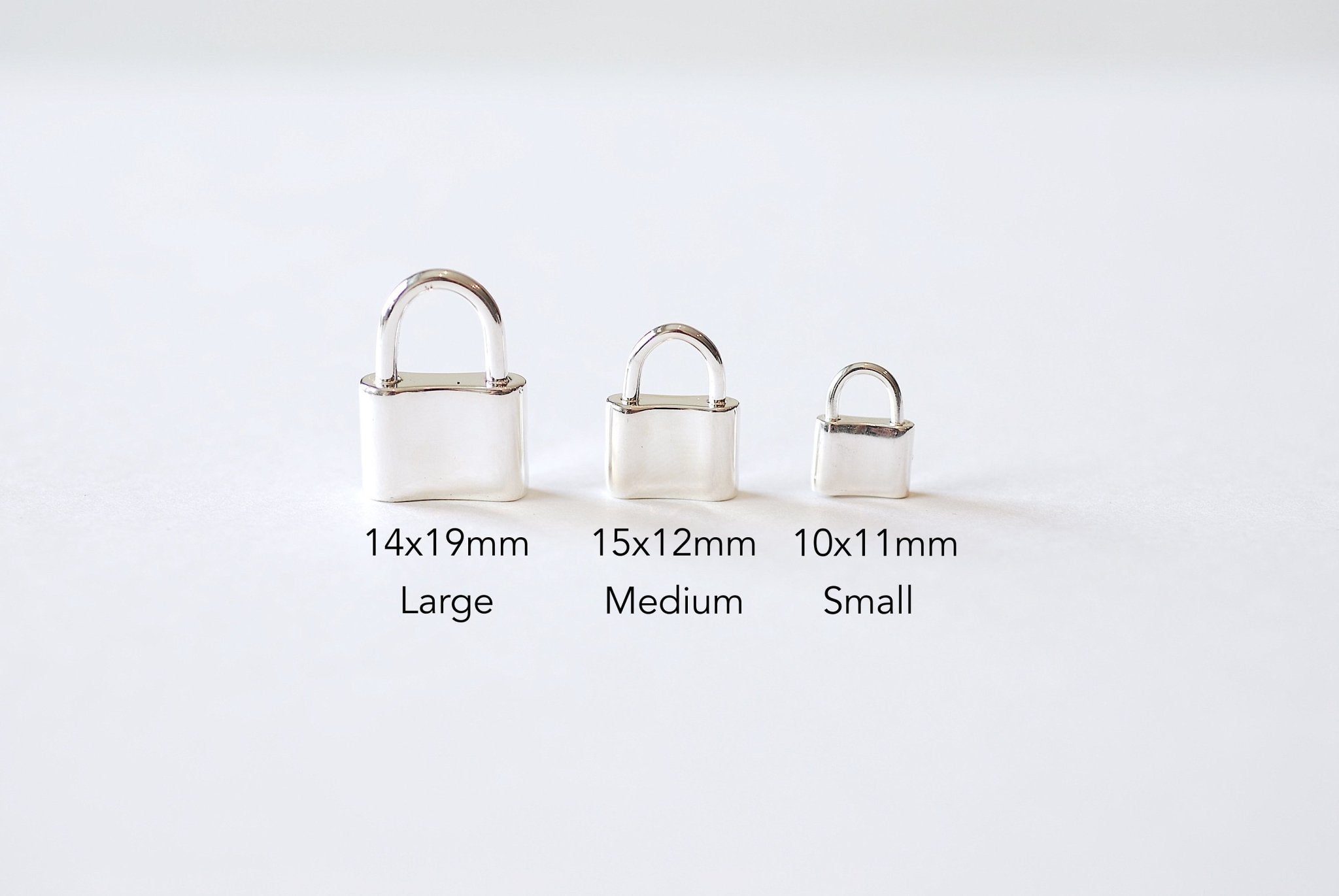 925 Sterling Silver Padlock Pendant, Lock Charm, padlock necklace, Gold Lock Charm, Locket, Wholesale Beads, VermeilSupplies, E147 - HarperCrown