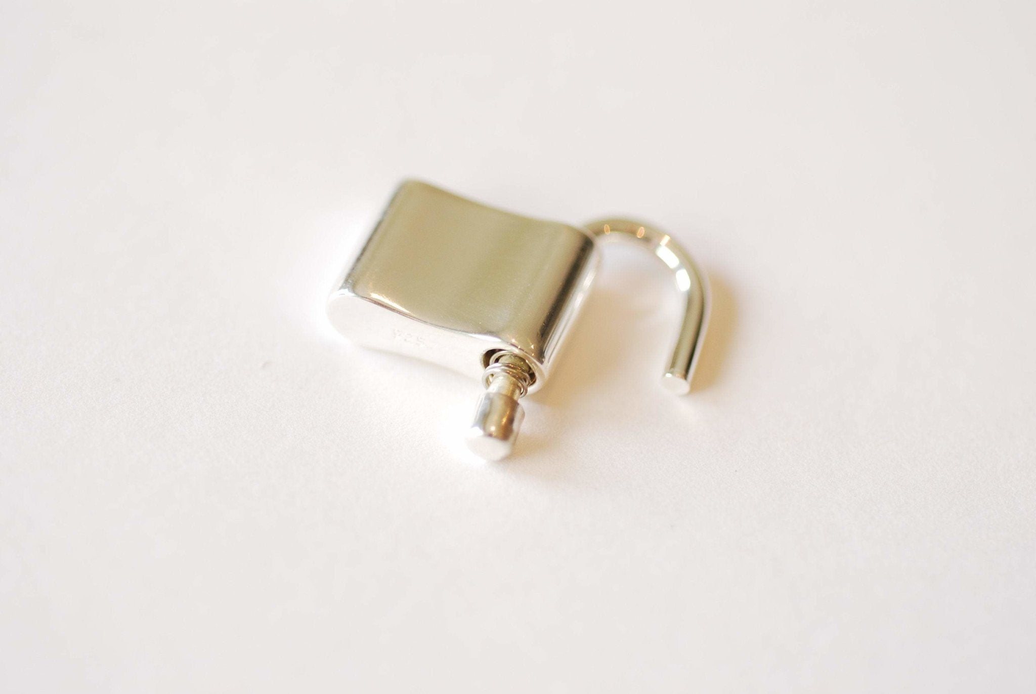 925 Sterling Silver Padlock Pendant, Lock Charm, padlock necklace, Gold Lock Charm, Locket, Wholesale Beads, VermeilSupplies, E147 - HarperCrown