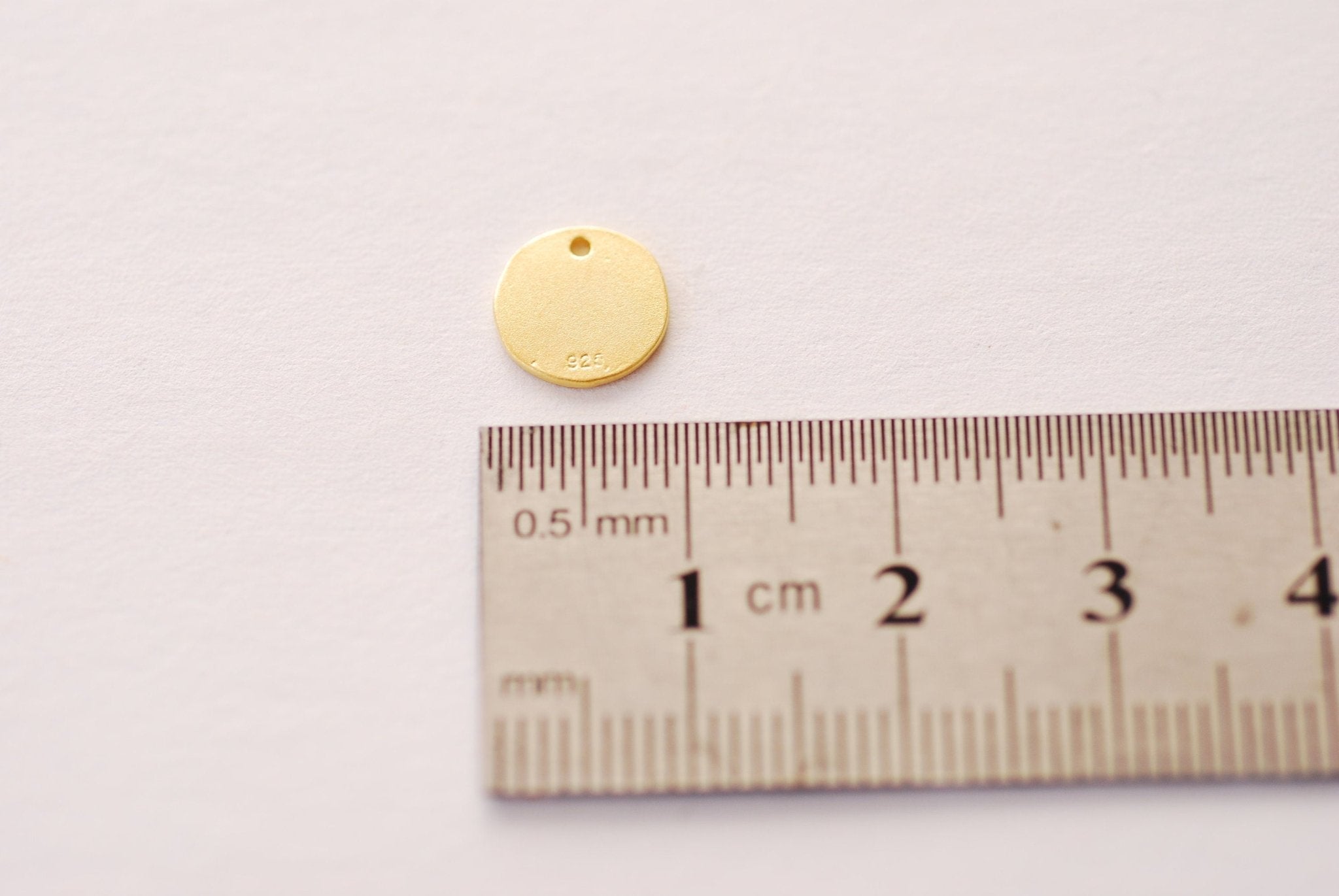 9mm Small Round Hammered Blank Disc- 925 sterling silver or Vermeil 18k Gold Plated round stamping disc round coin Jewelry Component - HarperCrown