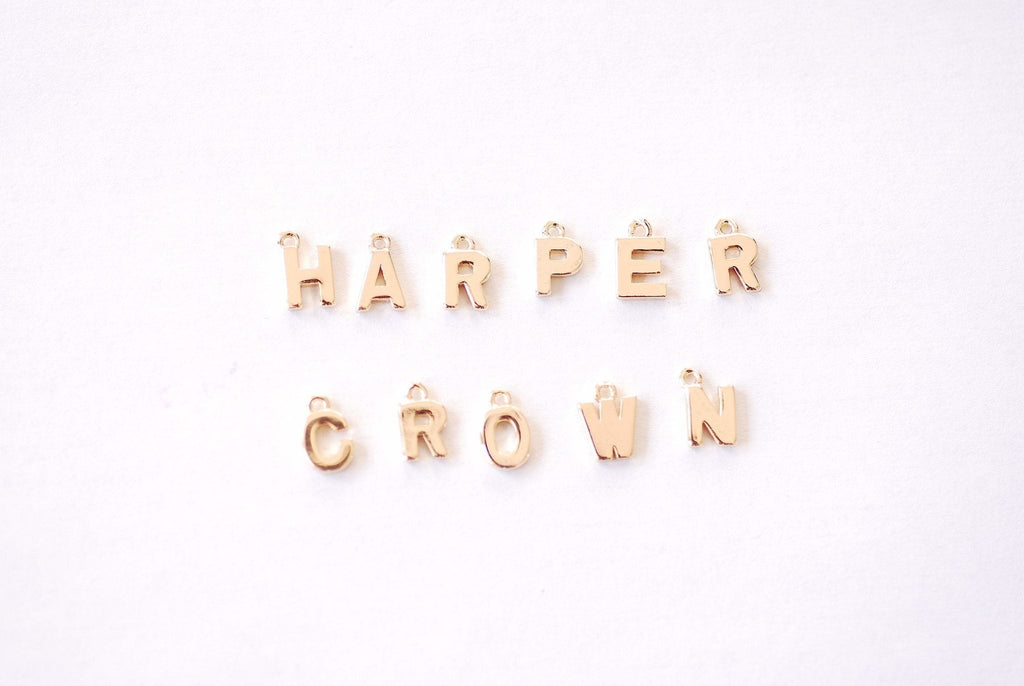 Wholesale Charms - A-Z Letter Charms - 16k Gold Plated over Brass Gold  Upper Case Letters Alphabet Bulk for Bracelet Necklaces HarperCrown  Wholesale B162