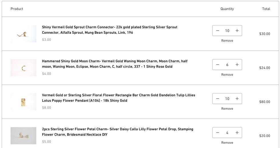 Additional Items for Miriam Order - HarperCrown