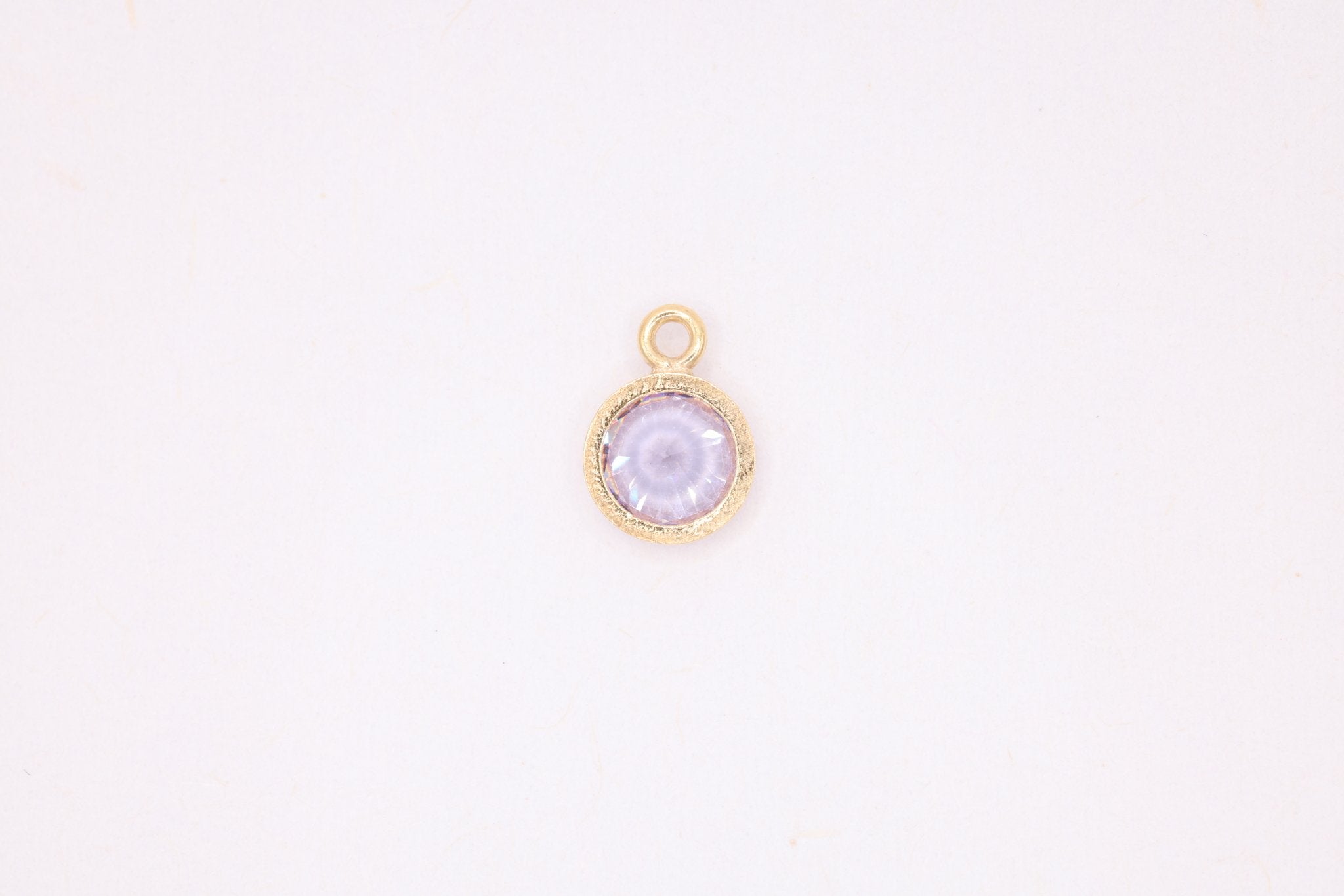 Alexandrite Birthstone CZ Gold-Filled Wholesale Drop Charm, June Birthstone, Horizontal Bail - HarperCrown