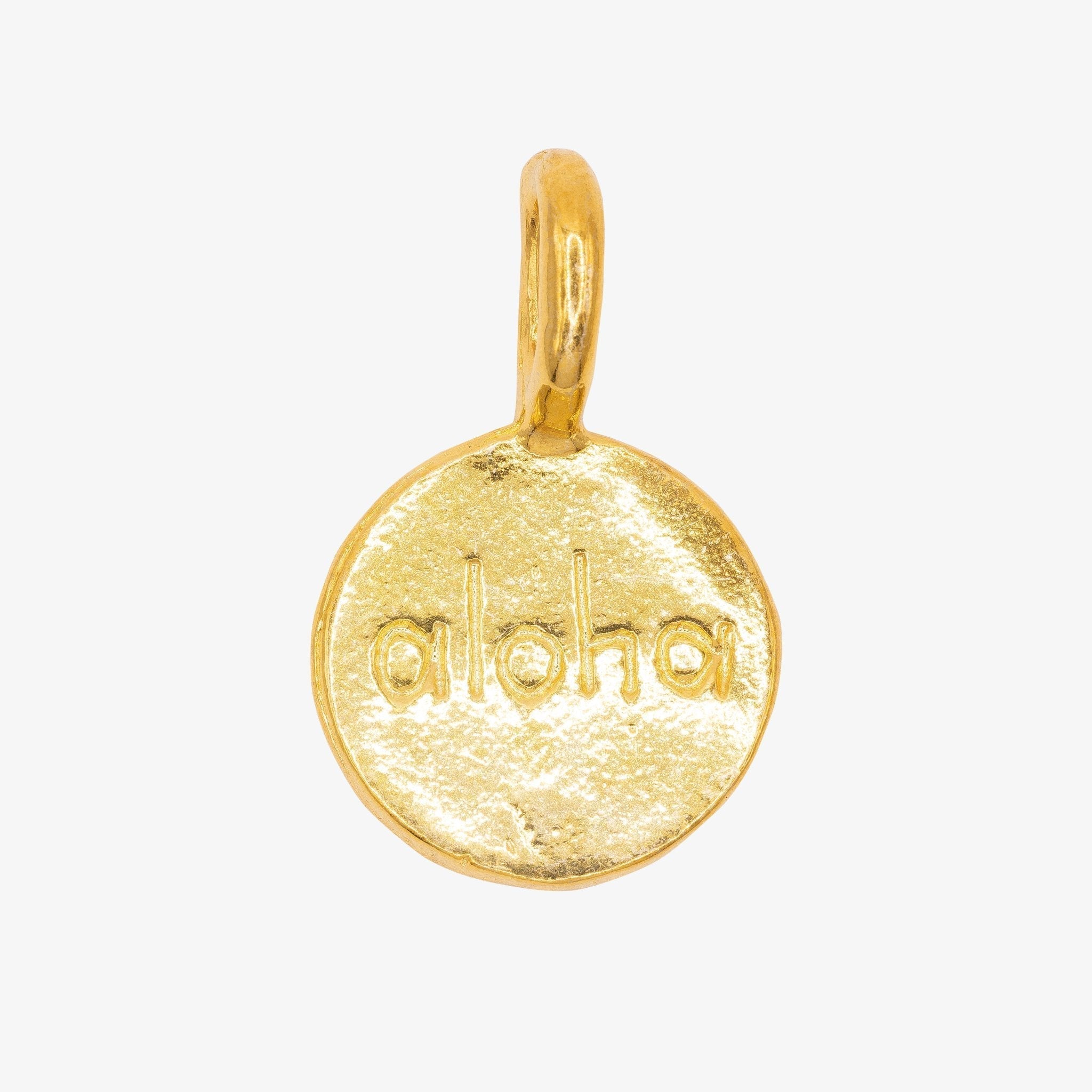 "Aloha" Stamp Charm 14K Gold - HarperCrown