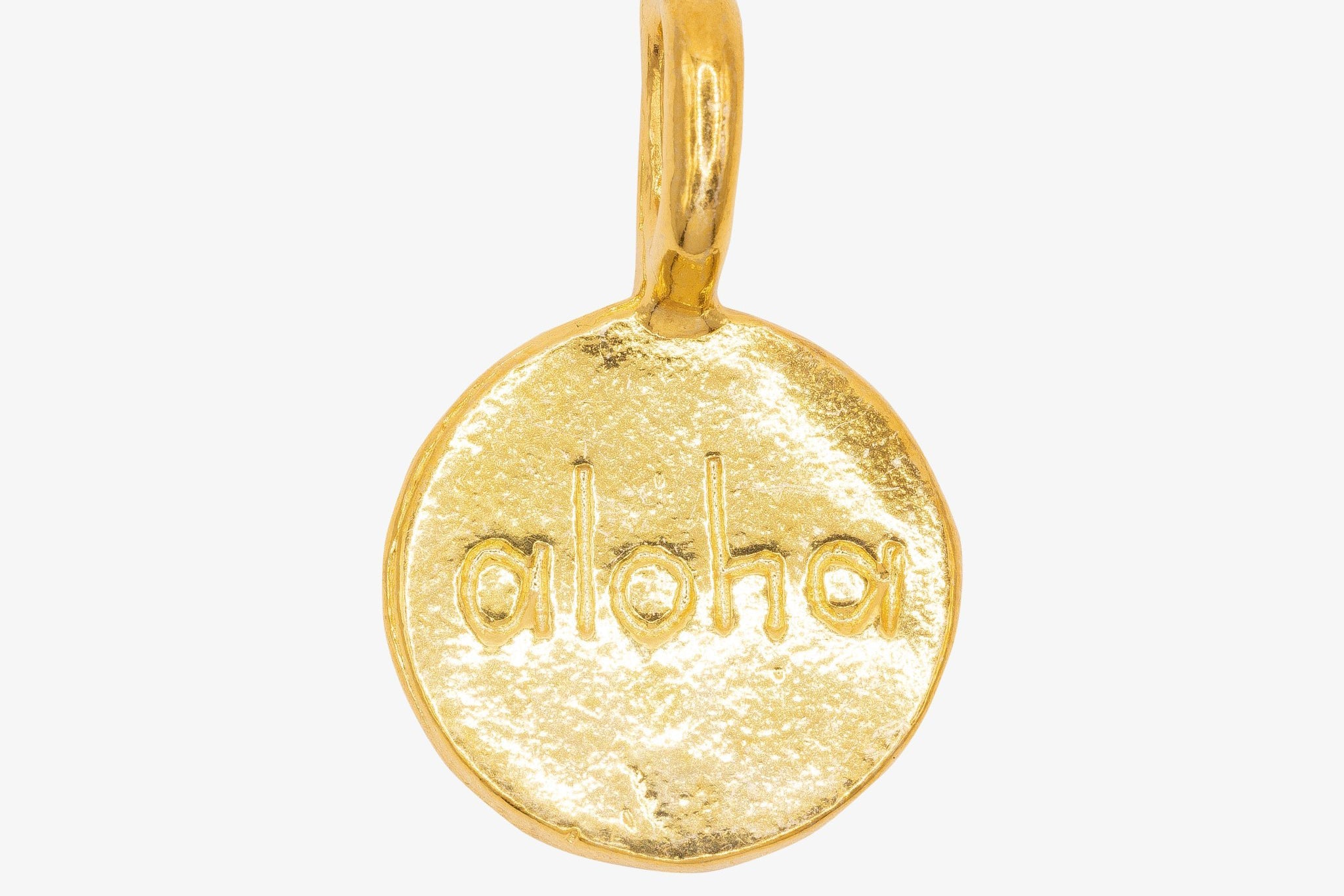 "Aloha" Stamp Charm Wholesale 14K Gold, Solid 14K Gold, G184 - HarperCrown