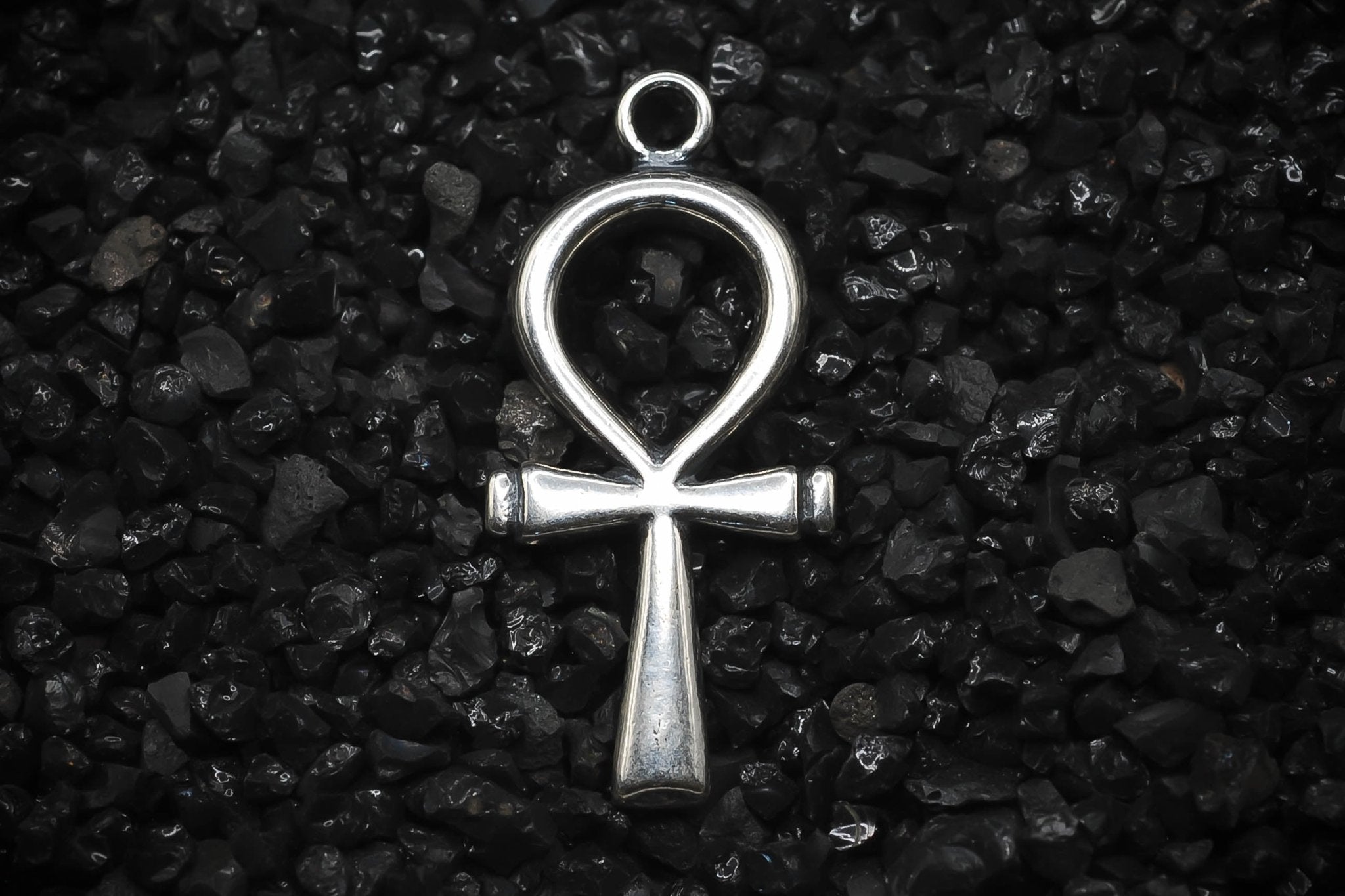 Ankh Key of Eternal Life Smooth Hieroglyphics Ancient Egyptian Charm | 925 Sterling Silver, Oxidized or 18K Gold Plated | Jewelry Making Pendant - HarperCrown