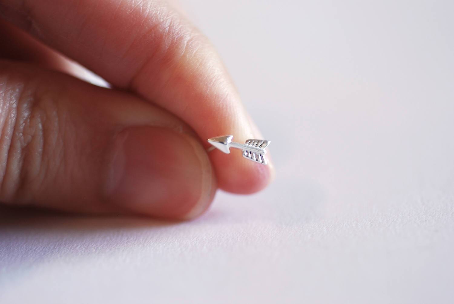 Arrow Earrings- Sterling Silver Arrow Earring Studs, Small Arrow Studs, Ear Crawlers, Ear Climbers, Triangle Studs, Chevron Earrings - HarperCrown